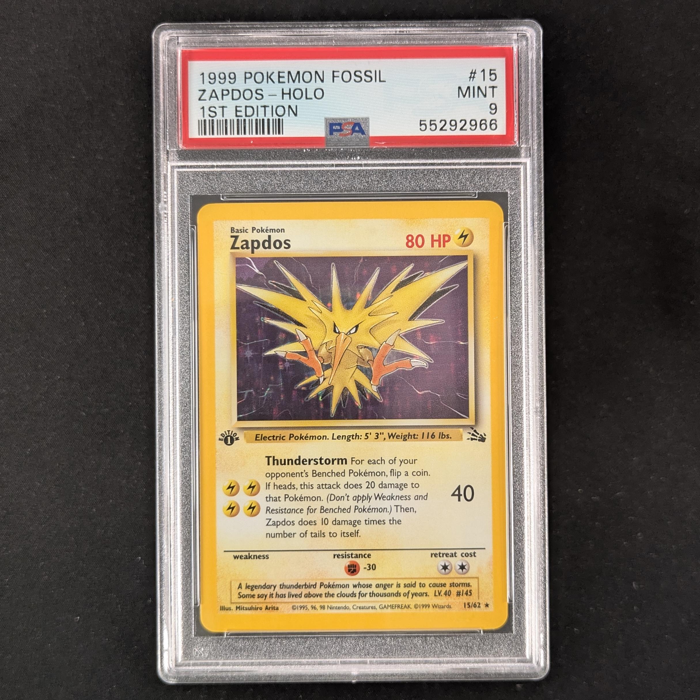 PTCG Singles - Zapdos (FO 15) - Fossil - German - PSA 9 - 31679