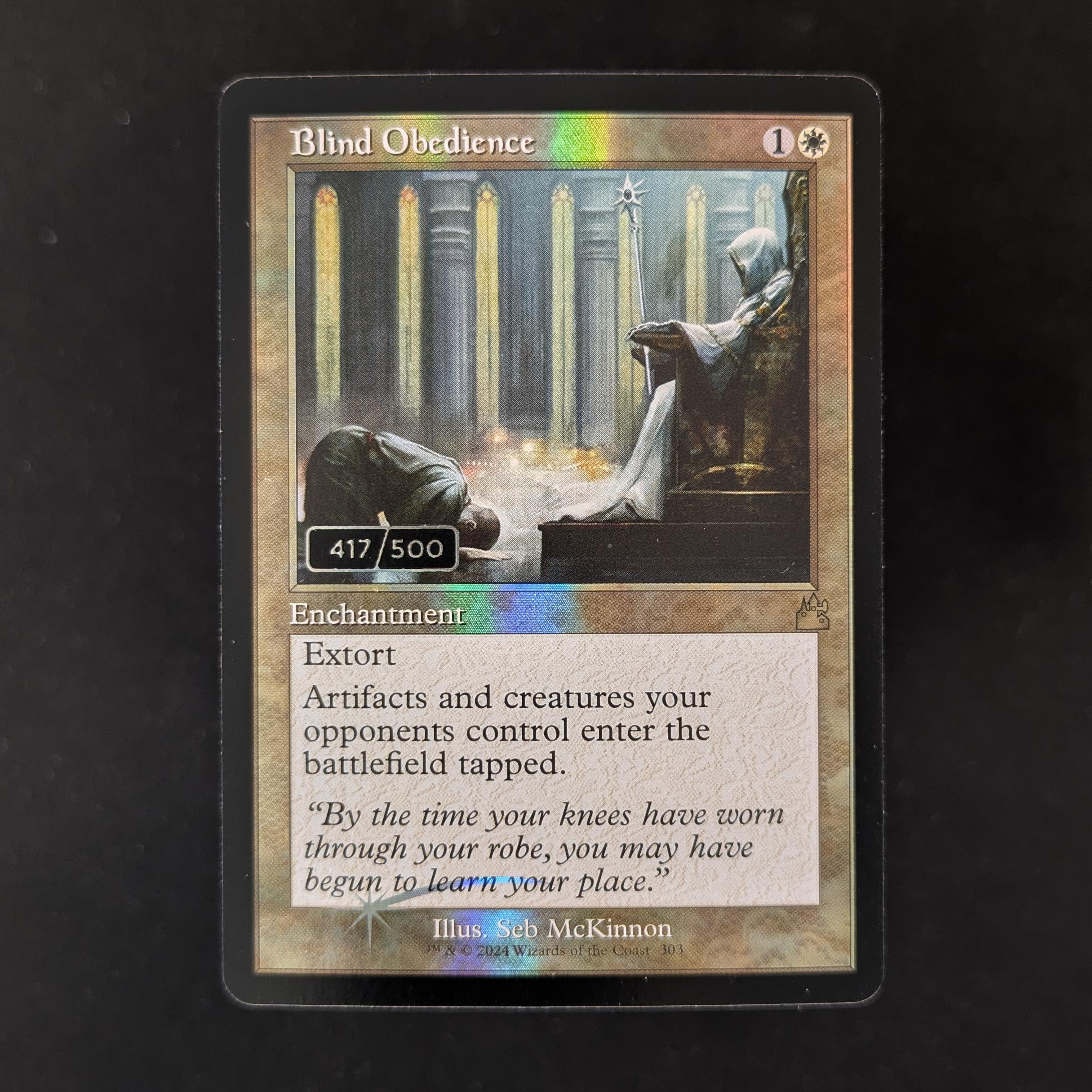 MTG Singles - [FOIL] Blind Obedience - Ravnica Remastered: Extras - NM, 417/500 - 