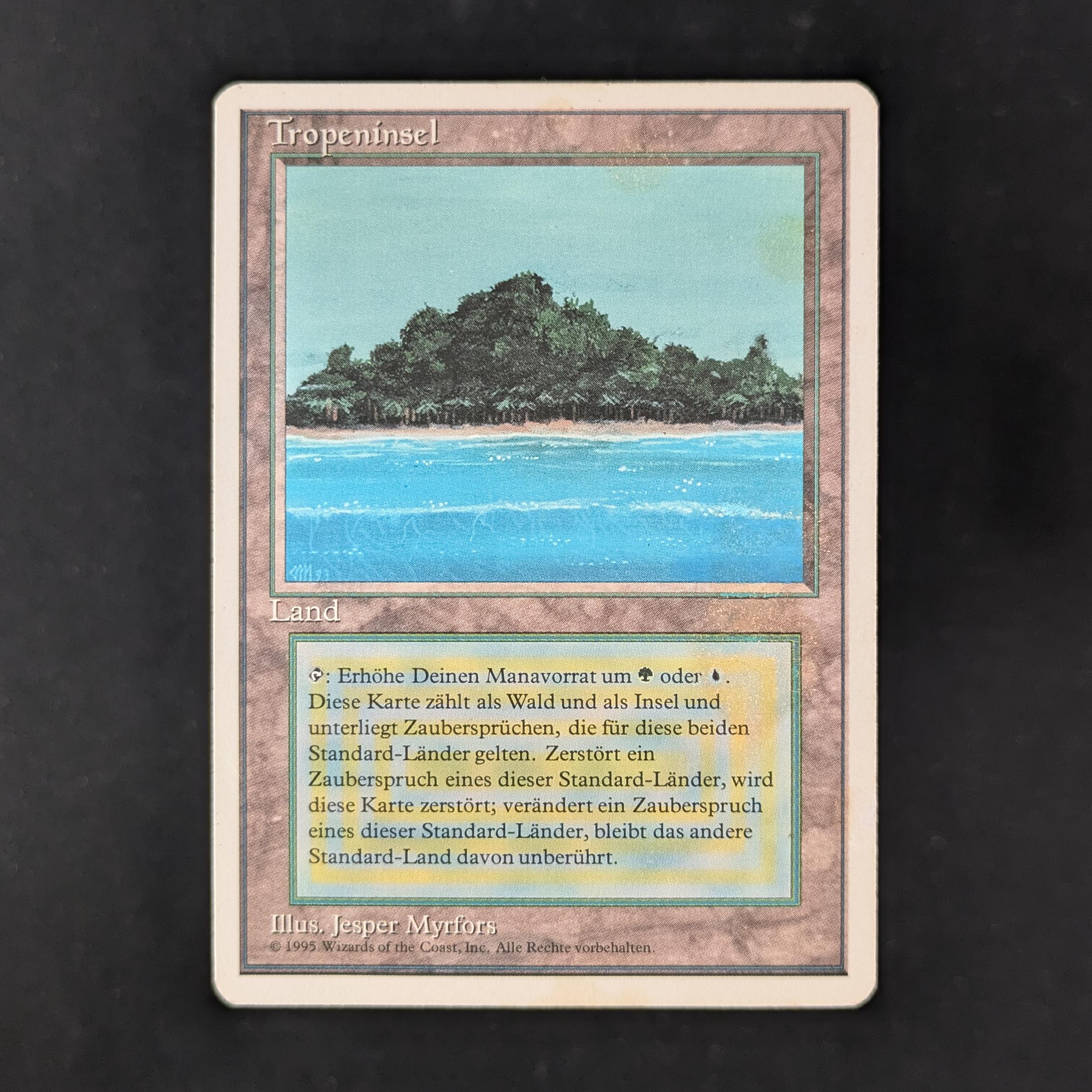 MTG Singles - Tropical Island - Foreign White Bordered - German - PO - INKED, WATER DAMAGE - 32212