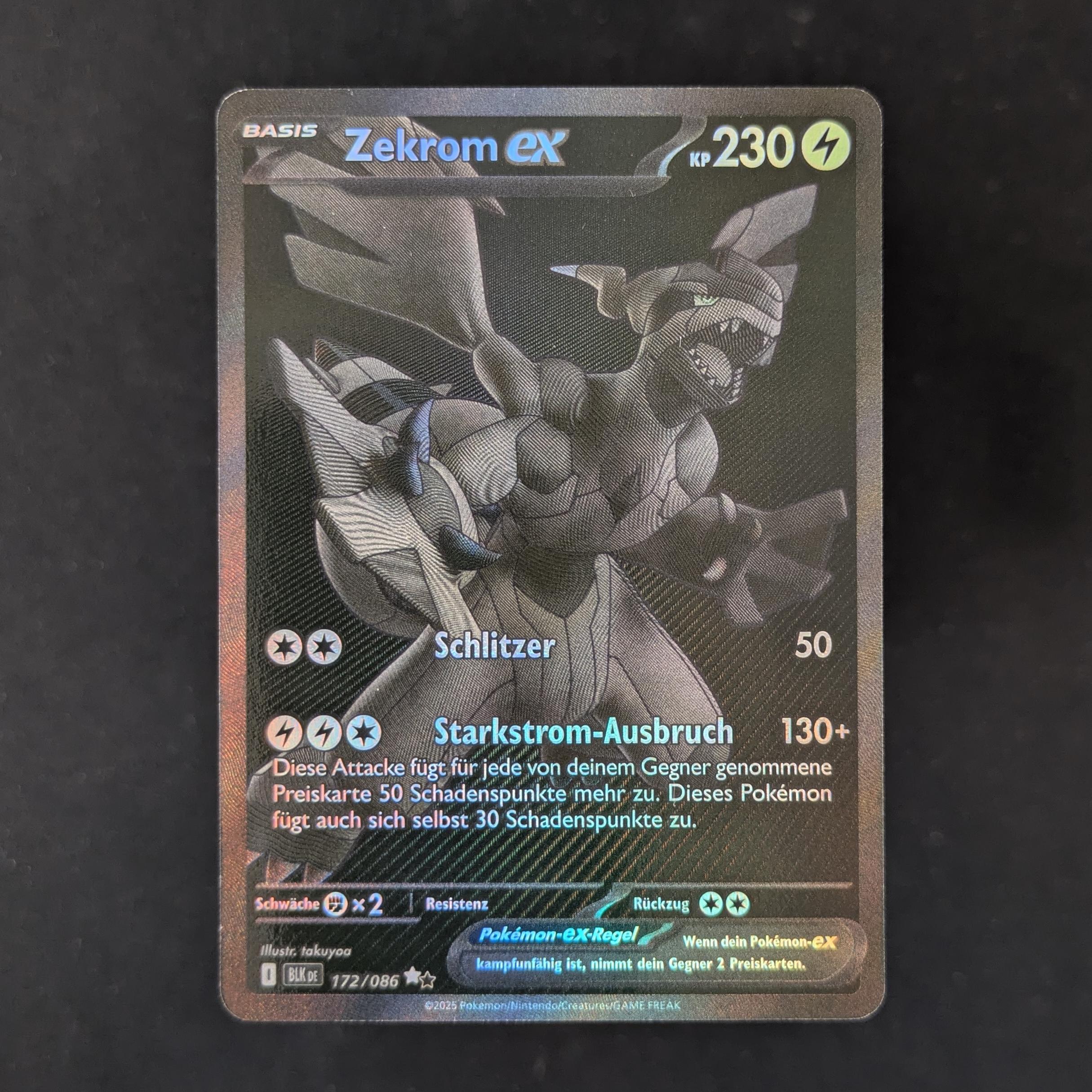 PTCG Singles - Zekrom ex (BLK 172) - Black Bolt - German - NM - 32233