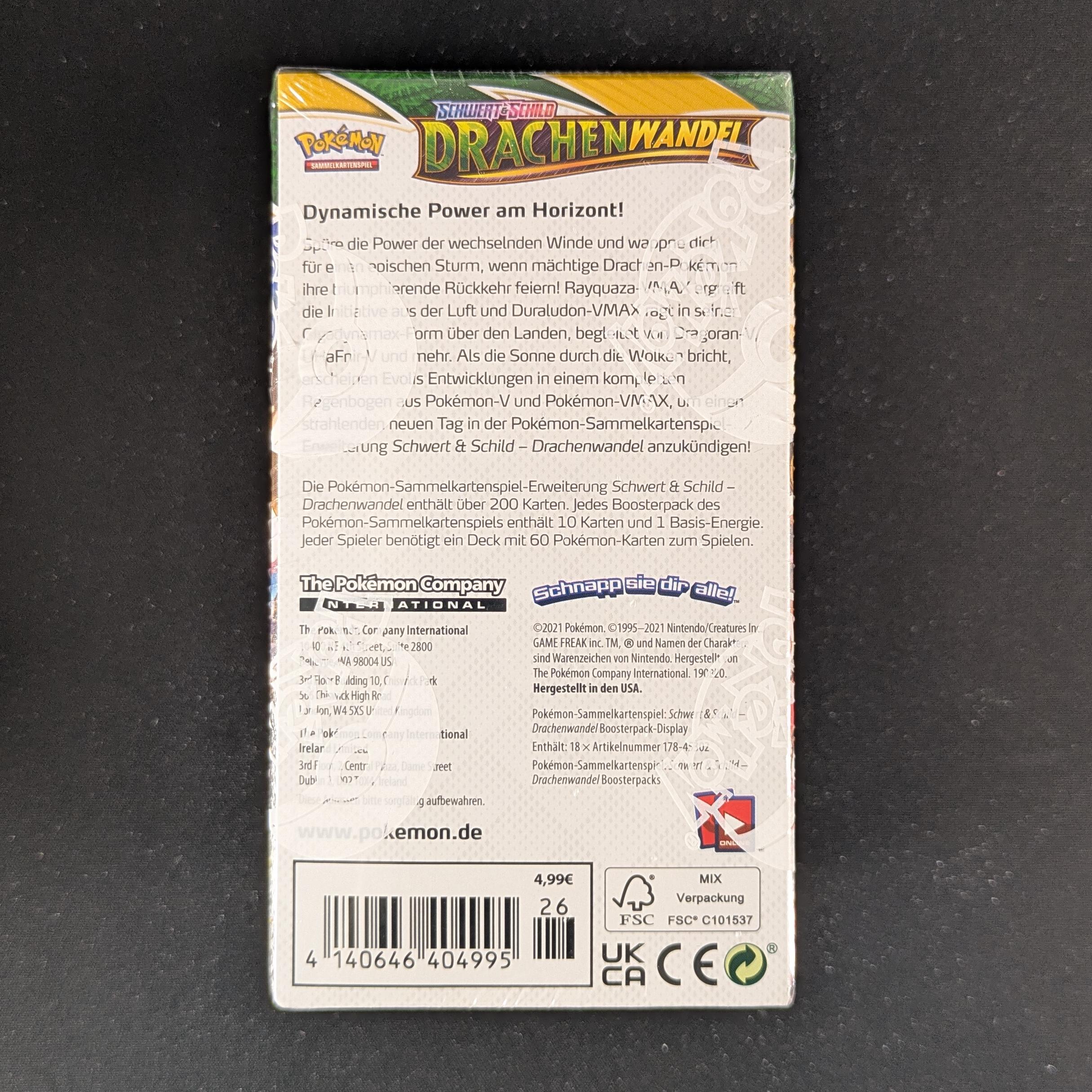 PTCG Singles - Evolving Skies Booster Box (18 Boosters) (EVS ) - Evolving Skies - 