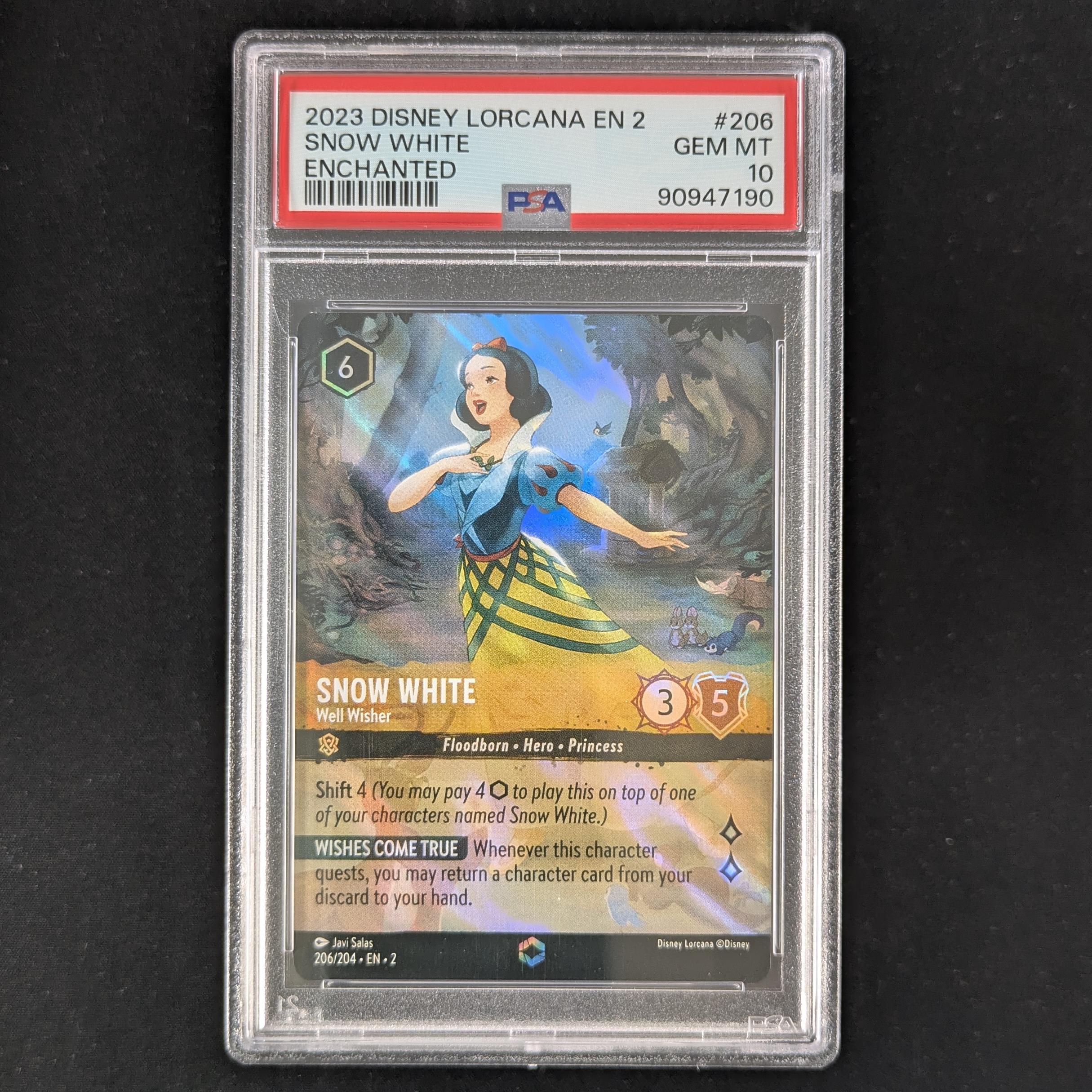 Lorcana Singles - Snow White Well Wisher - Rise of the Floodborn - PSA 10 - 