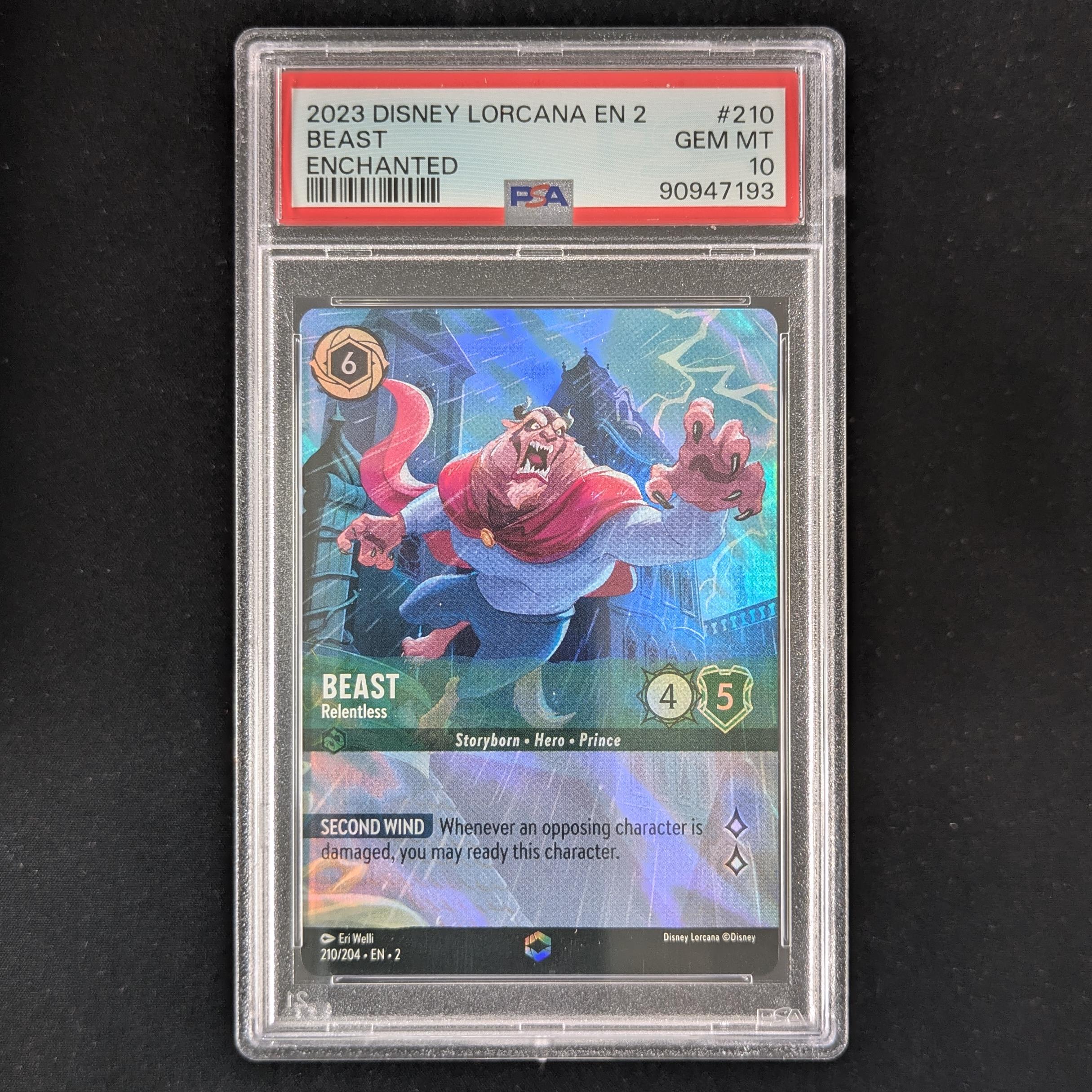 Lorcana Singles - Beast Relentless - Rise of the Floodborn - PSA 10 - 