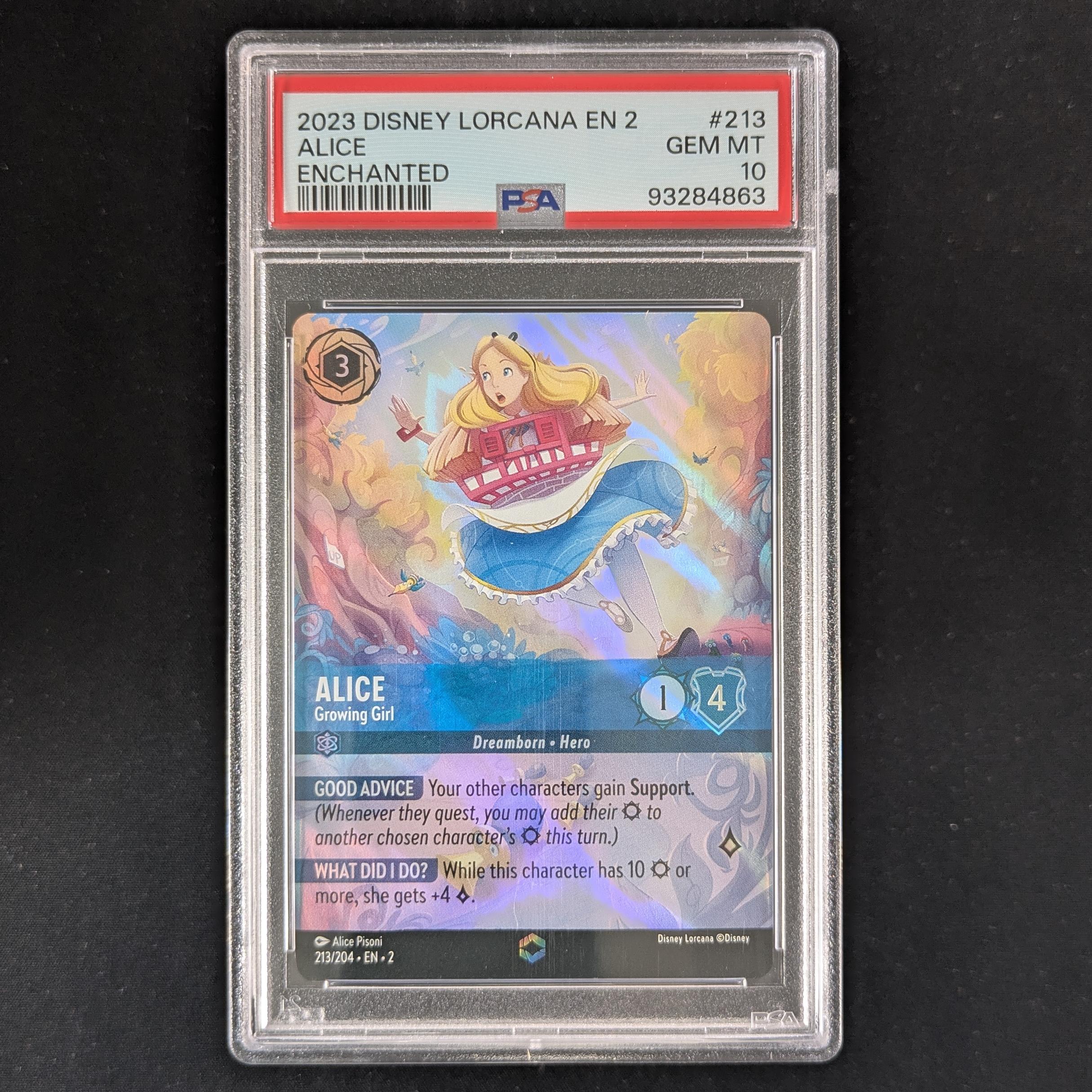 Lorcana Singles - Alice Growing Girl - Rise of the Floodborn - PSA 10 - 