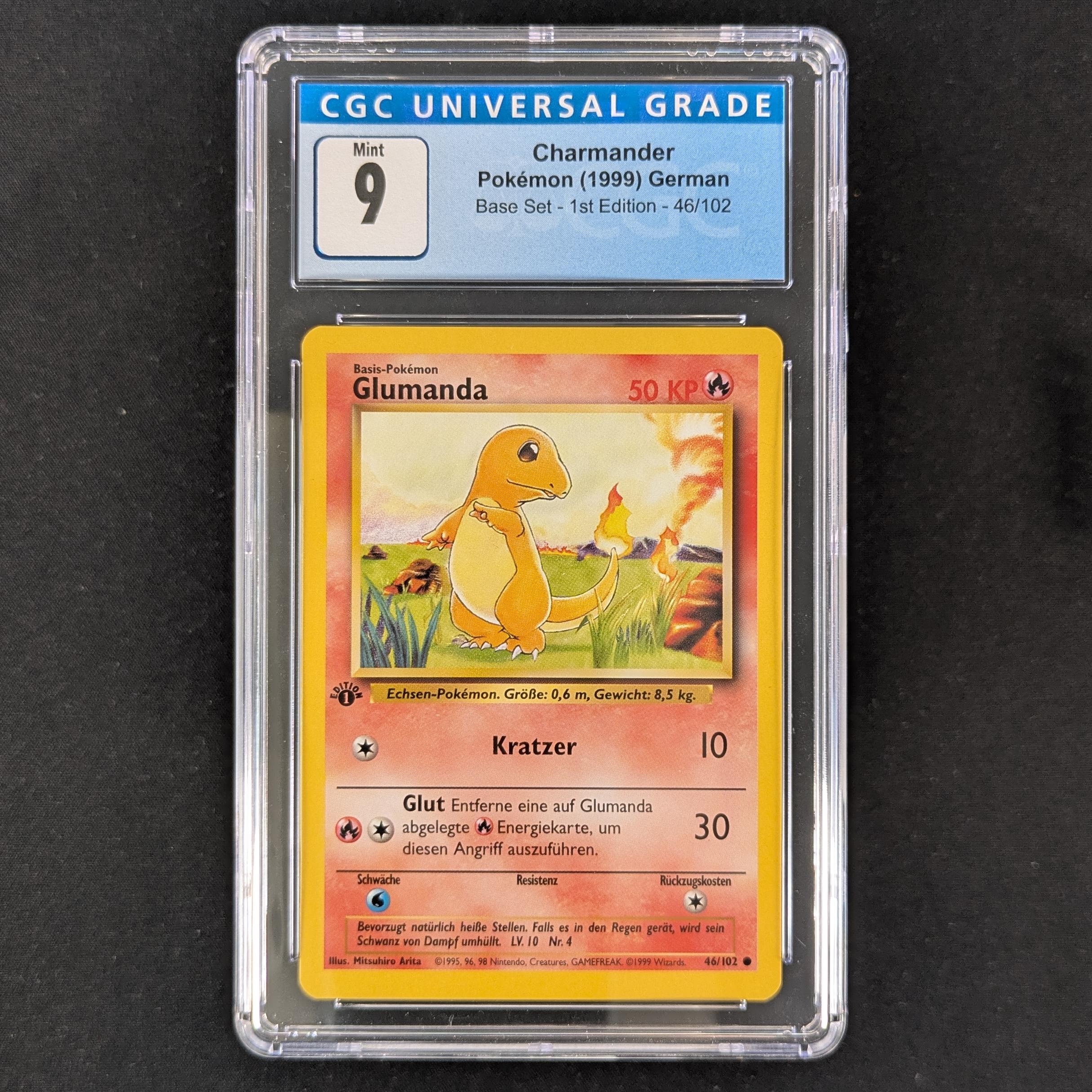 PTCG Singles - Charmander (BS 46) - - German - CGC 9 - 32462