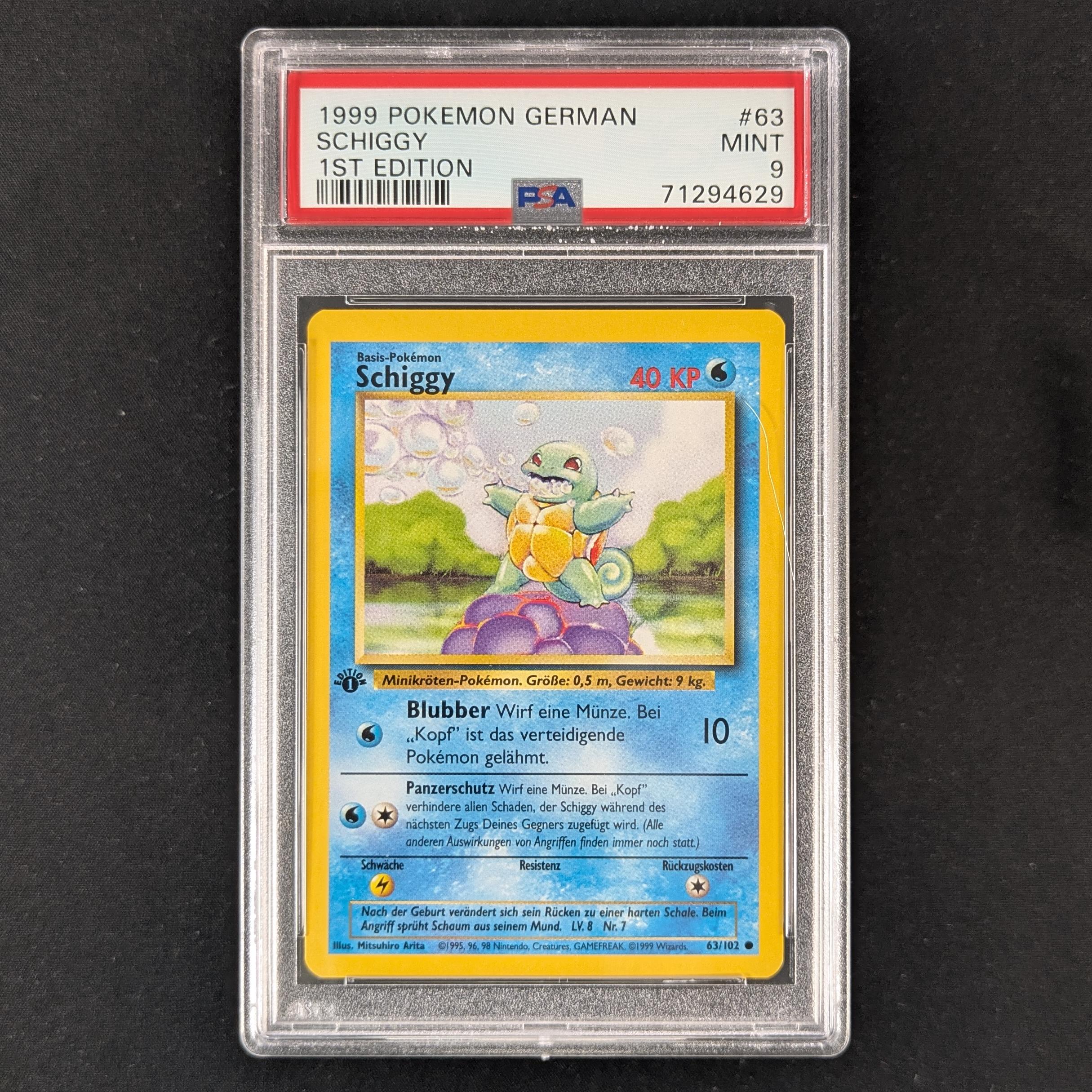 PTCG Singles - Squirtle (BS 63) - - German - PSA 9 - 32475