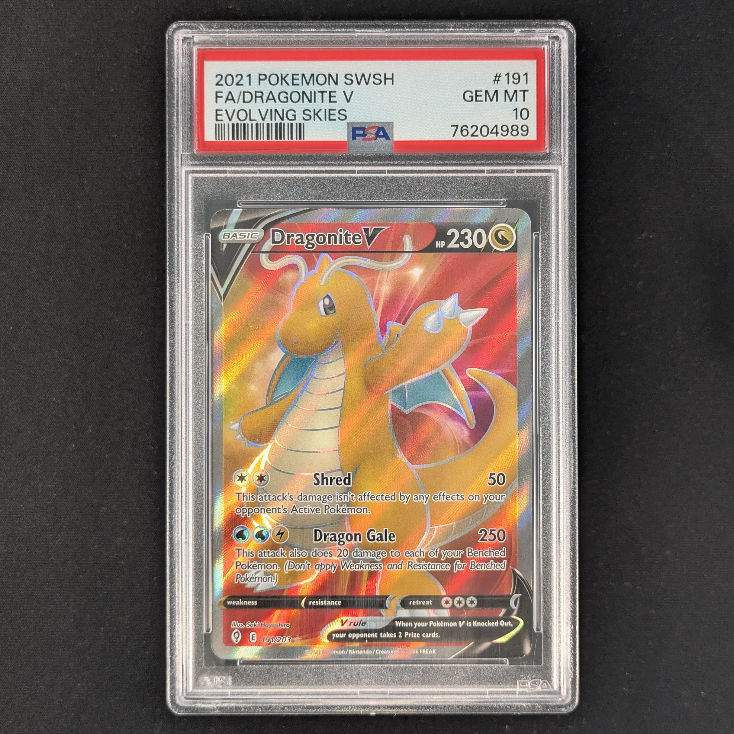 PTCG Singles - Dragonite V (EVS 191) - Evolving Skies - PSA 10 - 