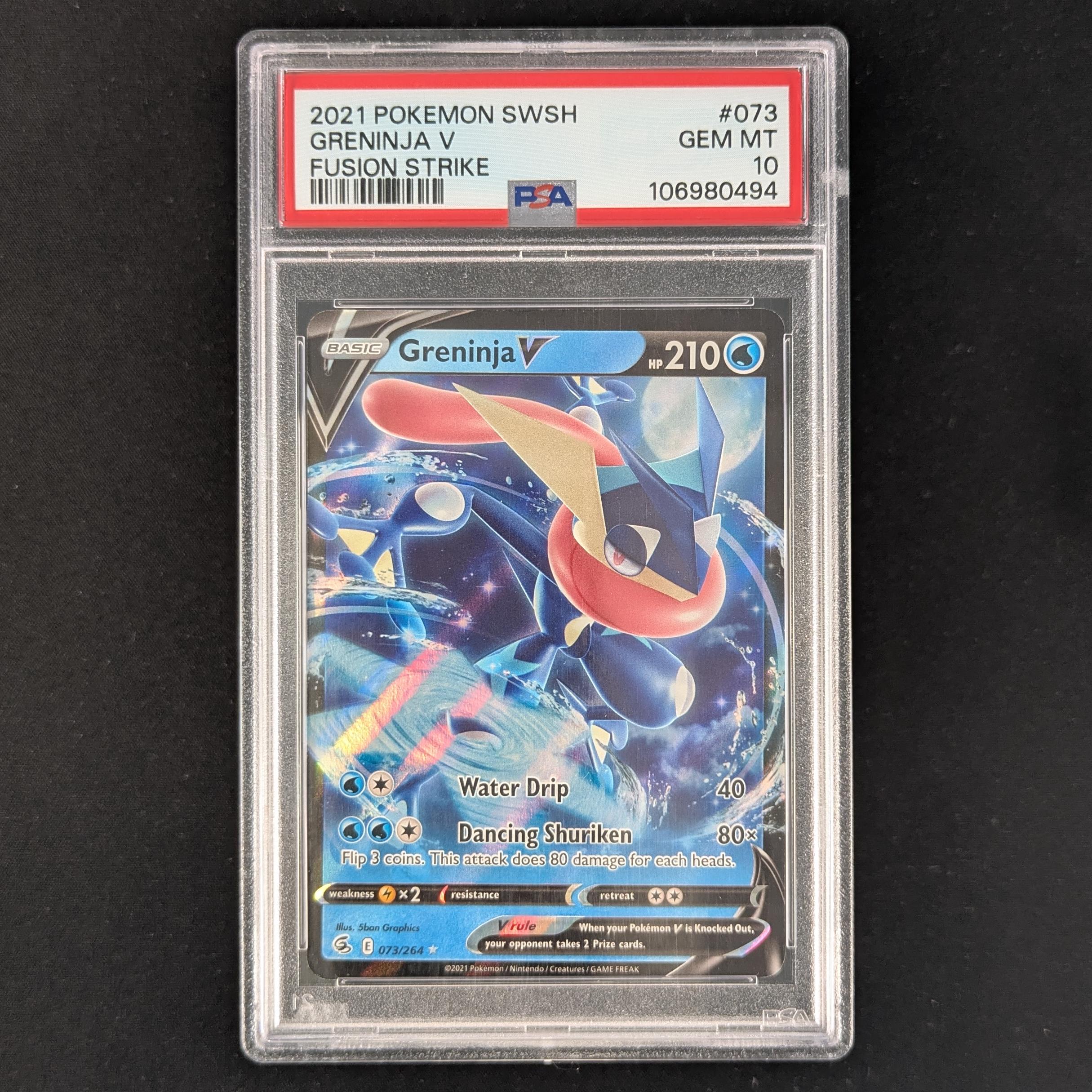 PTCG Singles - Greninja V (FST 073) - Fusion Strike - PSA 10 - 