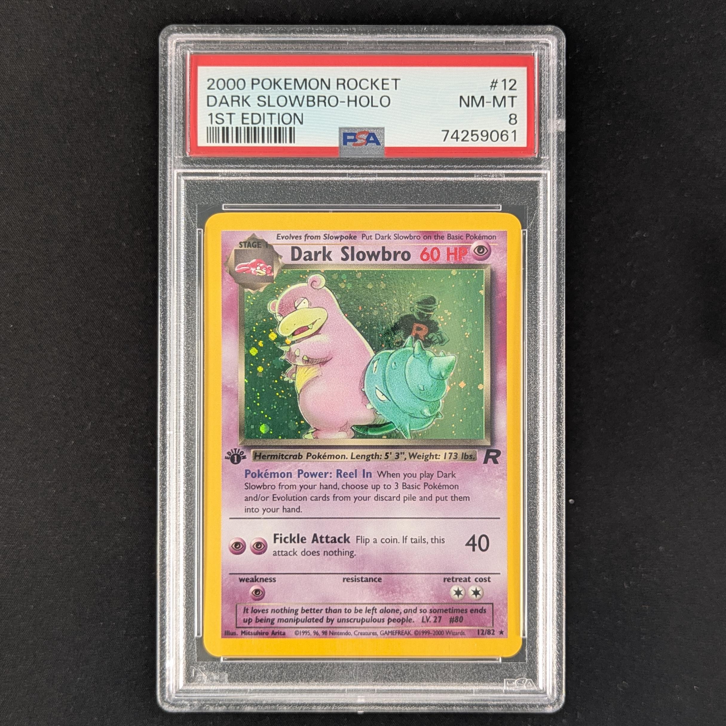 PTCG Singles - Dark Slowbro (TR 12) - Team Rocket - PSA 8 - 