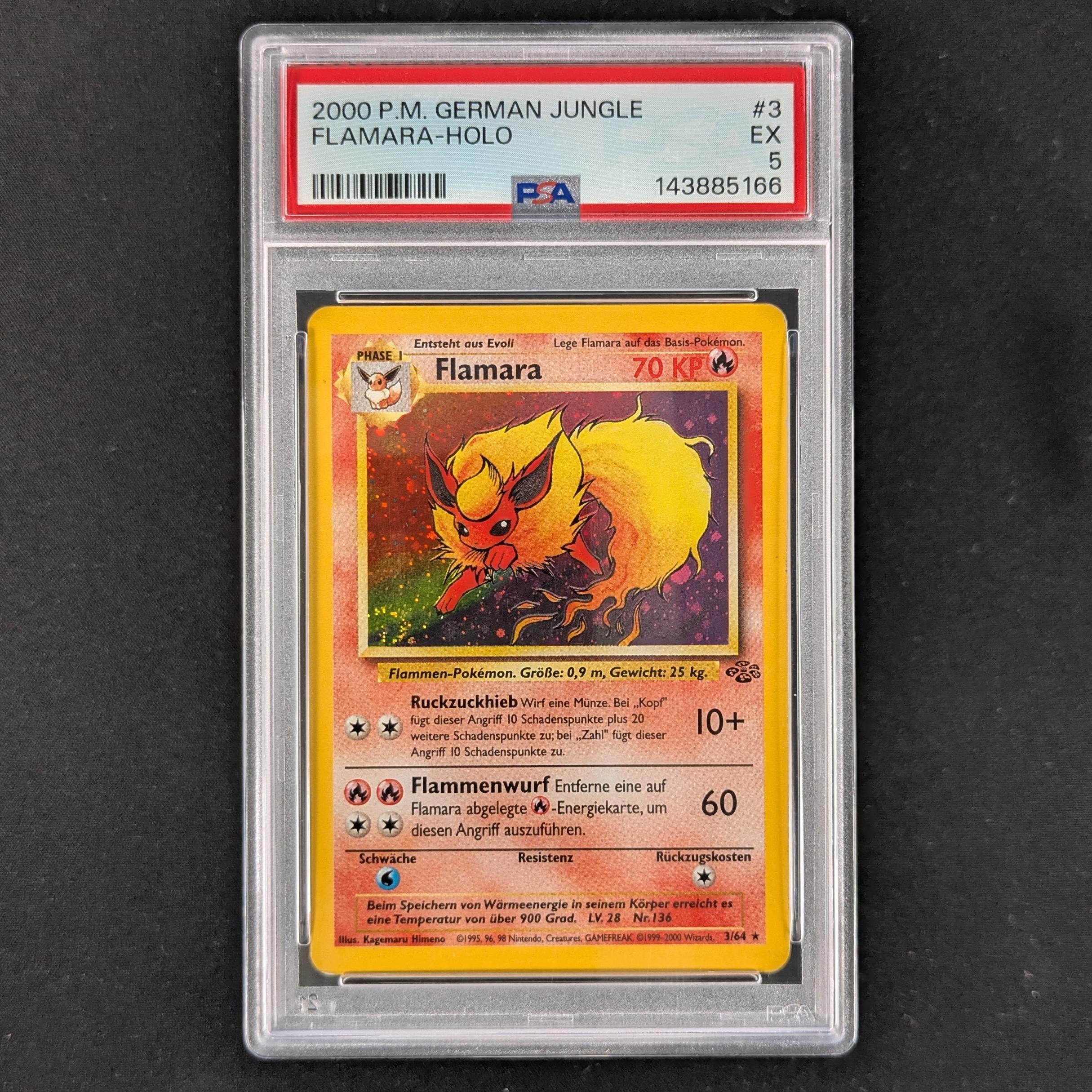 PTCG Singles - Flareon (JU 3) - Jungle - PSA 5 - 