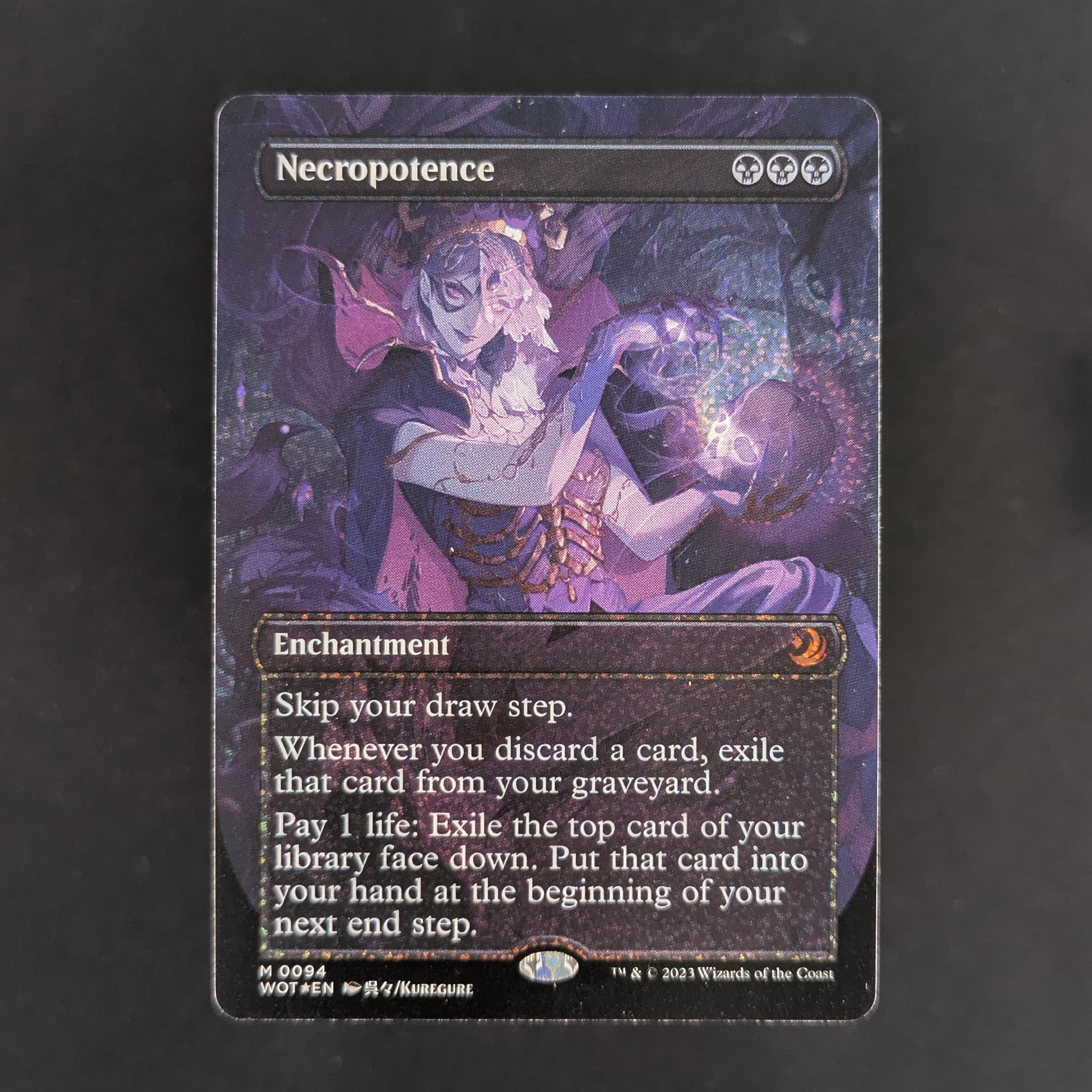 FOIL] Necropotence (Anime Borderless) (Confetti Foil) - Enchanting Ta
