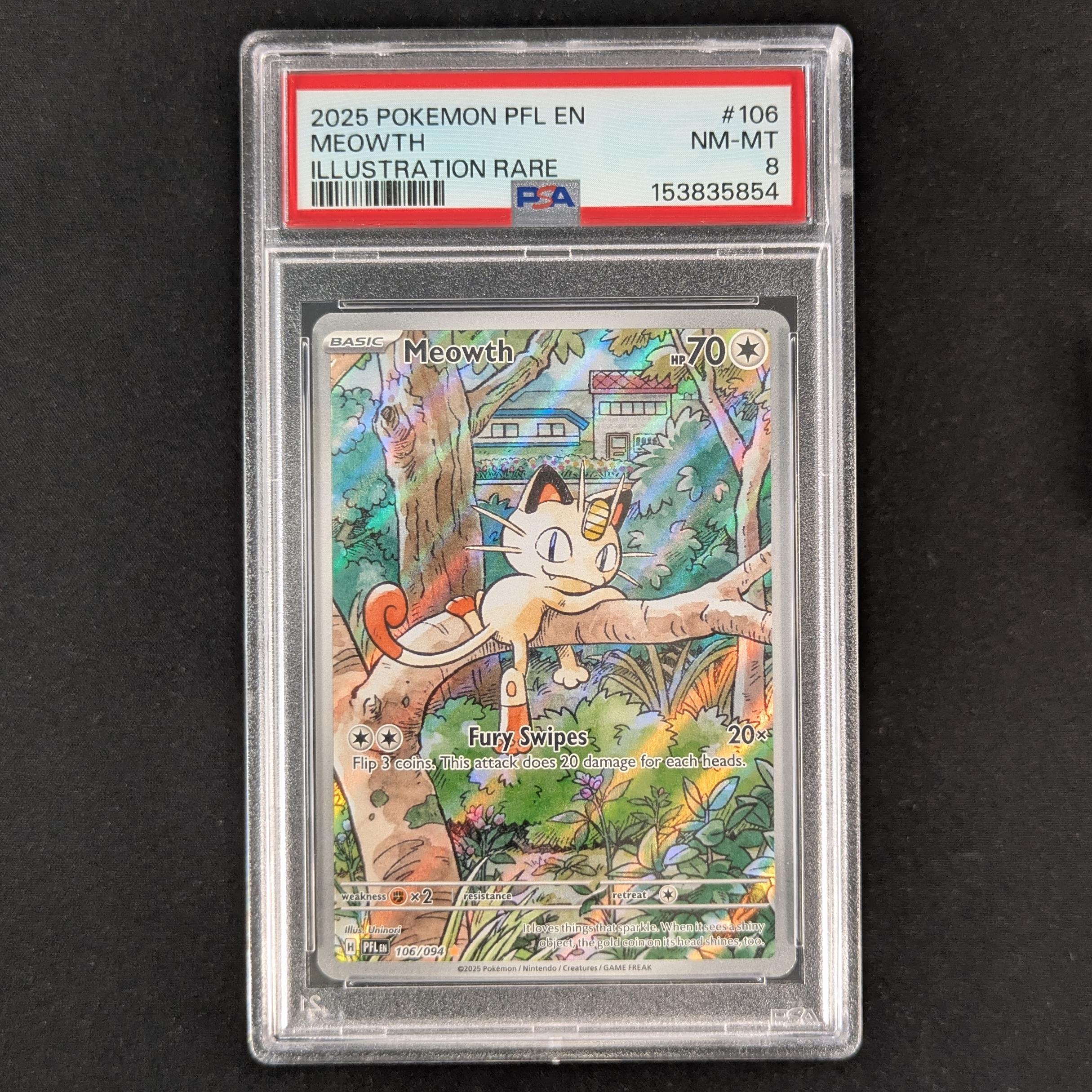 Meowth (PFL 106) - Phantasmal Flames - English - PSA 8