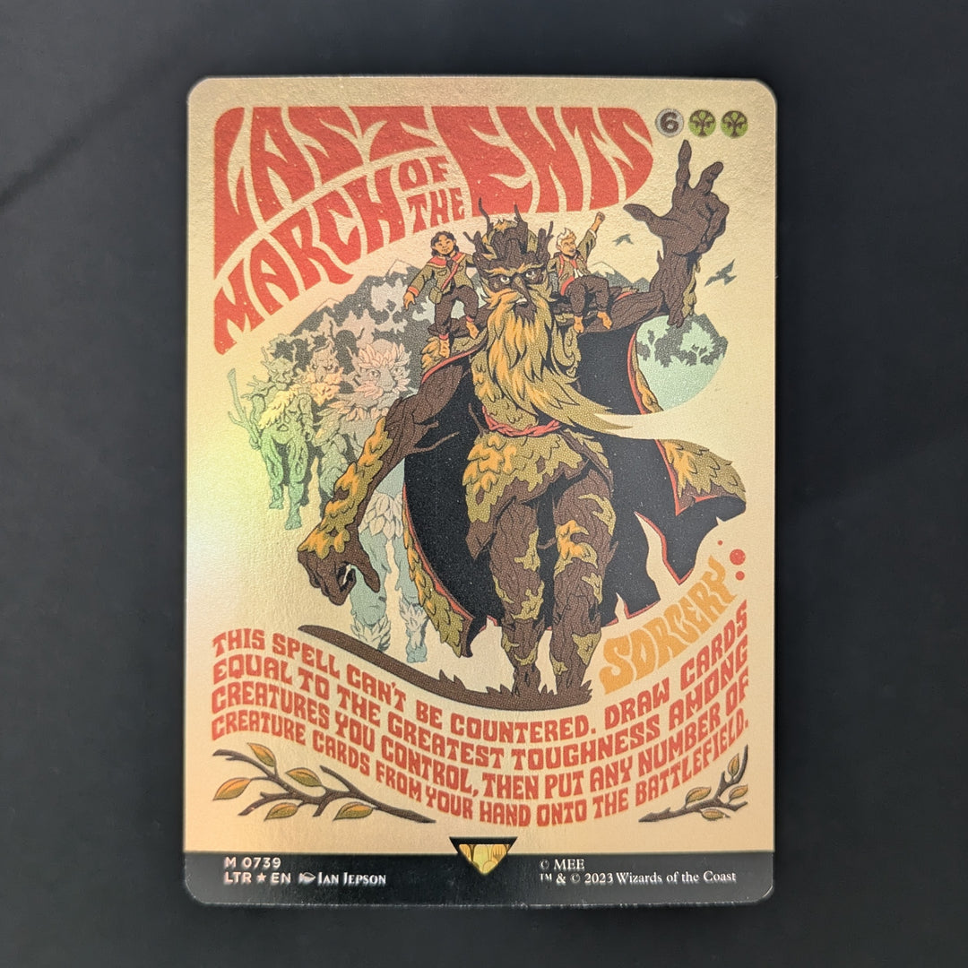 mtg borderless poster cards FOIL] Last March of the Ents (Borderless Poster) Put a burden counter on The One Ring mtg lotr poster cards LTR