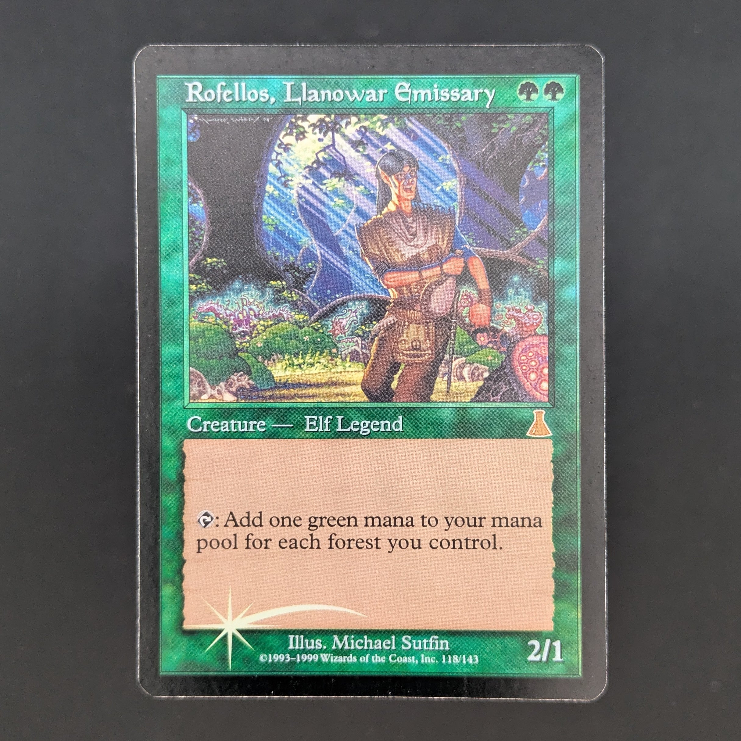 [FOIL] Rofellos, Llanowar Emissary - Urza's Destiny - English - GD