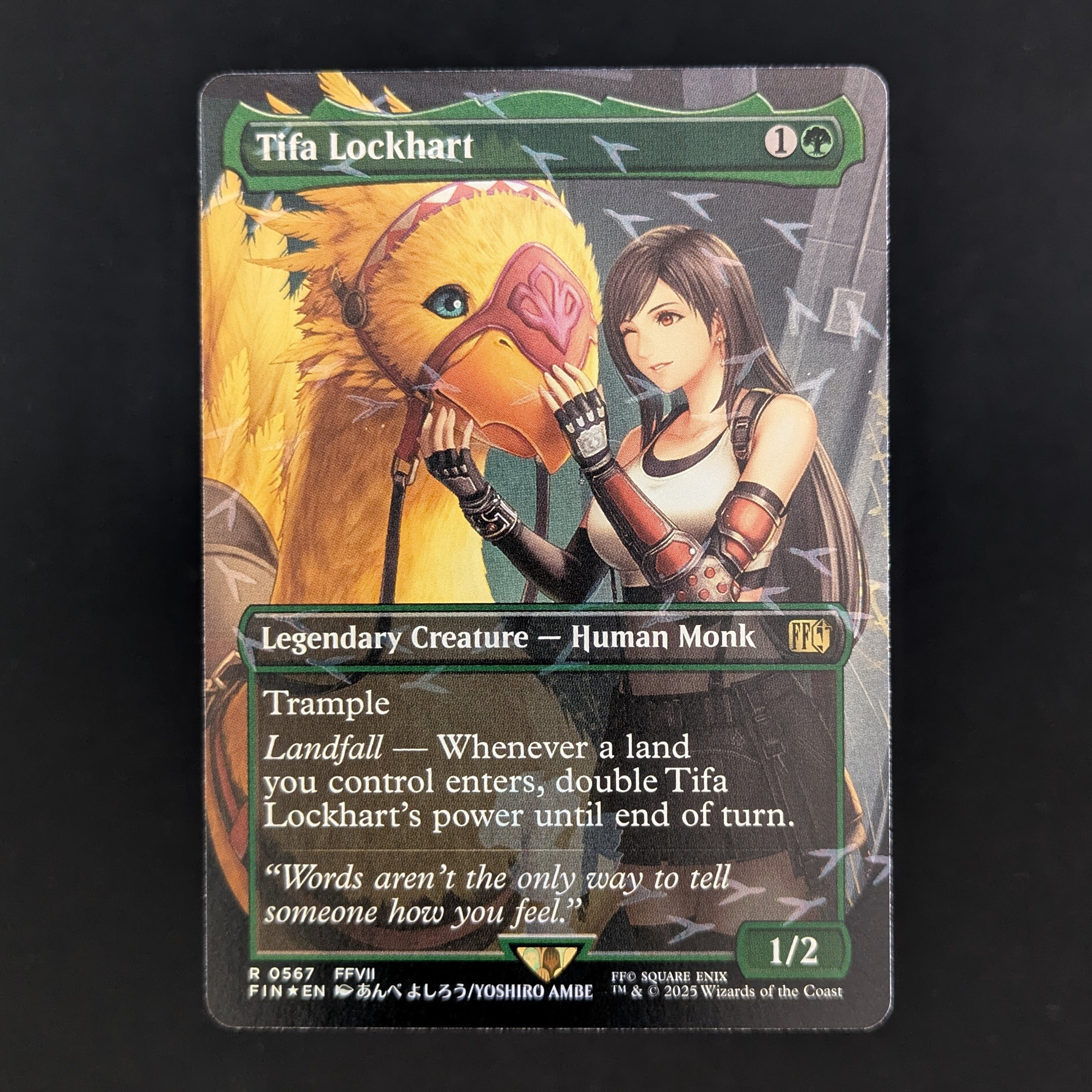 [FOIL] Tifa Lockhart (Borderless) (Chocobo Track Foil) - FINAL FANTASY Holiday Release - English - NM