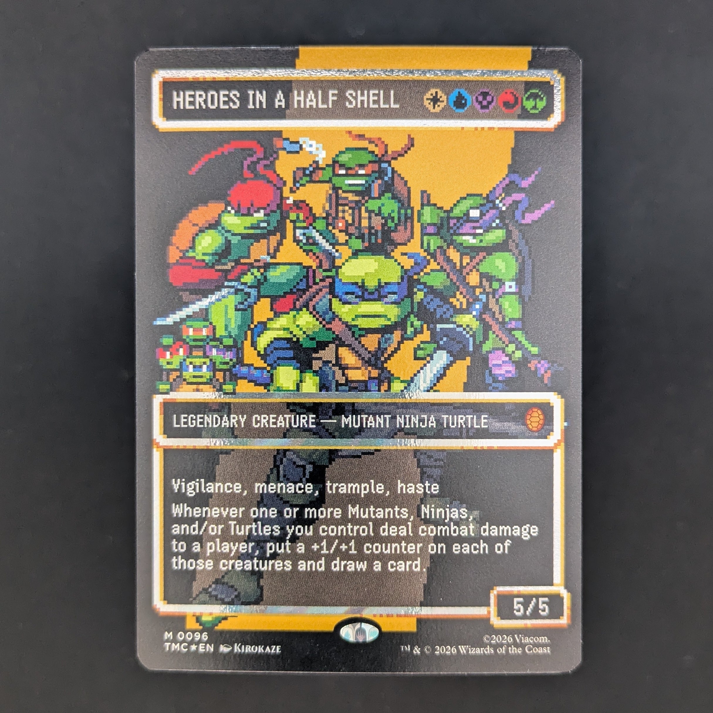 [FOIL] Heroes in a Half Shell (0096) (Borderless) (Surge Foil) - Commander: Teenage Mutant Ninja Turtles: Extras - English - NM