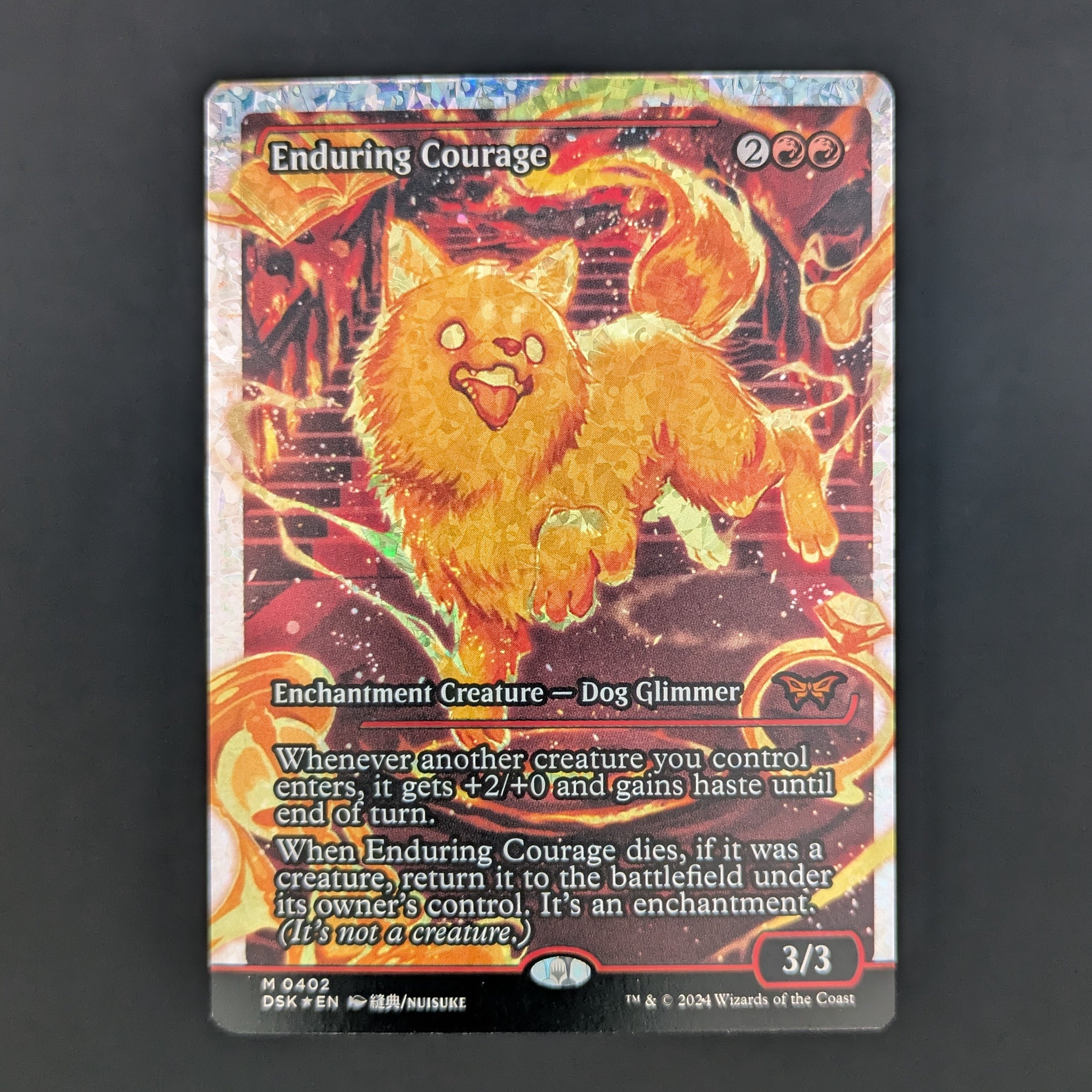 [FOIL] Enduring Courage (Showcase) (Fracture Foil) - Duskmourn: House of Horror: Extras - English - NM