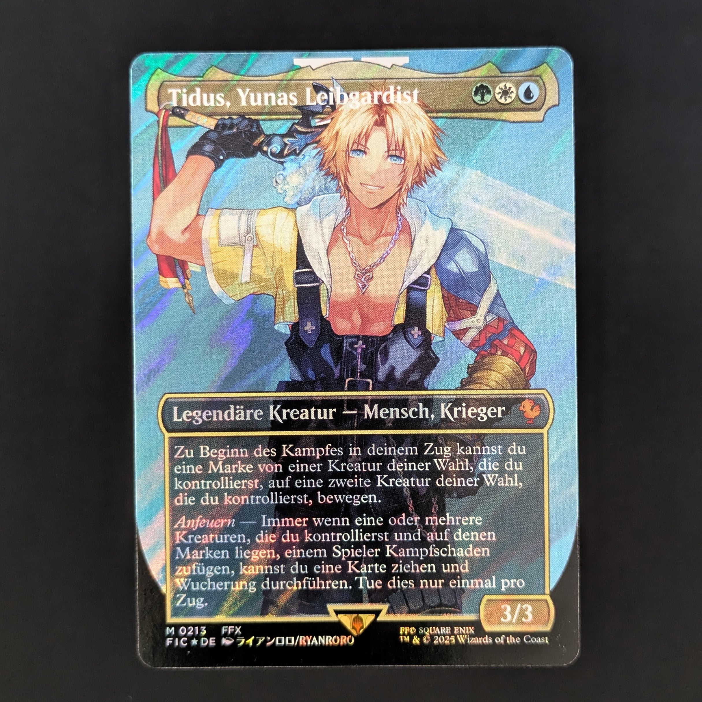 [FOIL] Tidus, Yuna's Guardian (Borderless) (Surge Foil) - Commander: FINAL FANTASY: Extras - German - NM