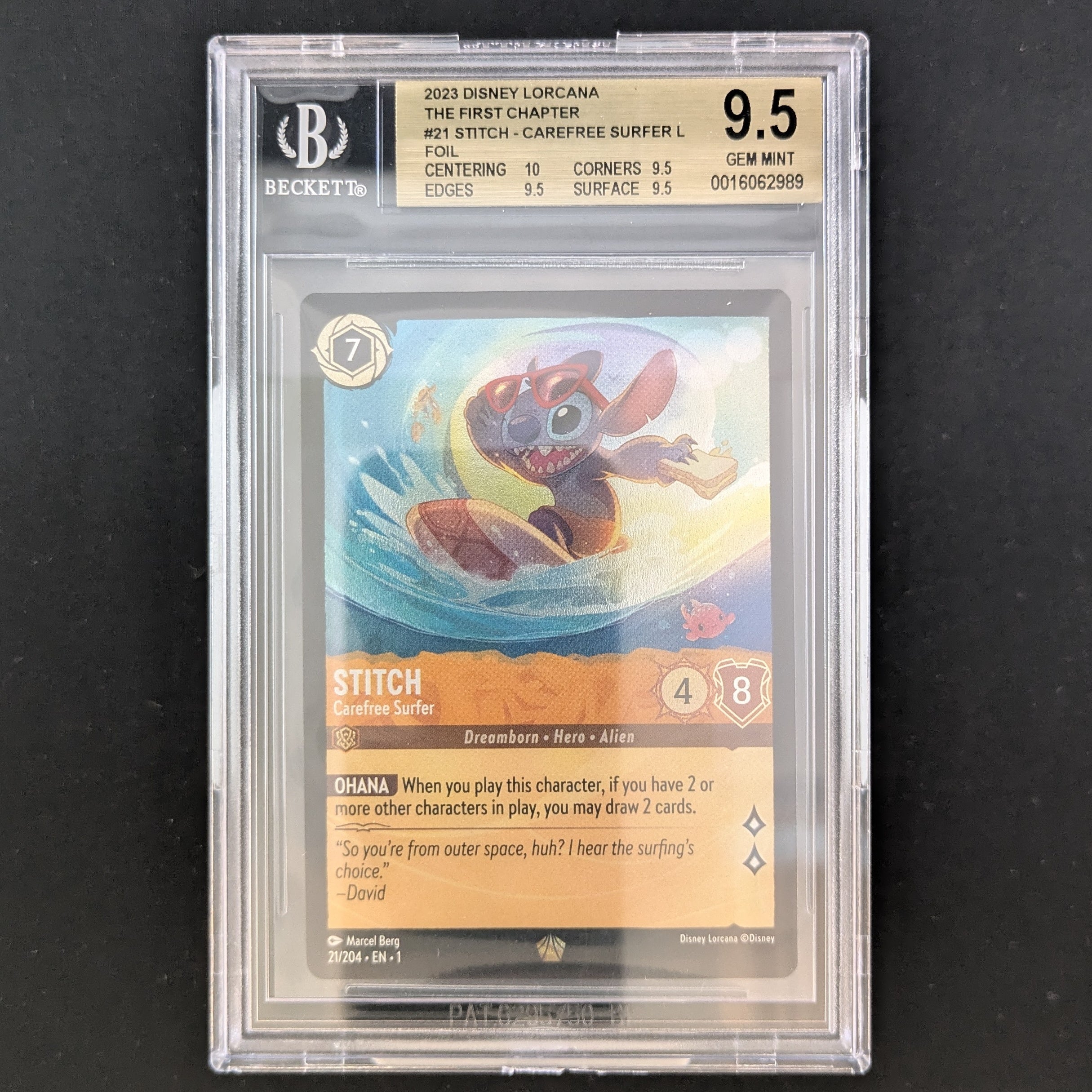 Stitch - Carefree Surfer (V.1) - The First Chapter - BGS 9.5 - Foil