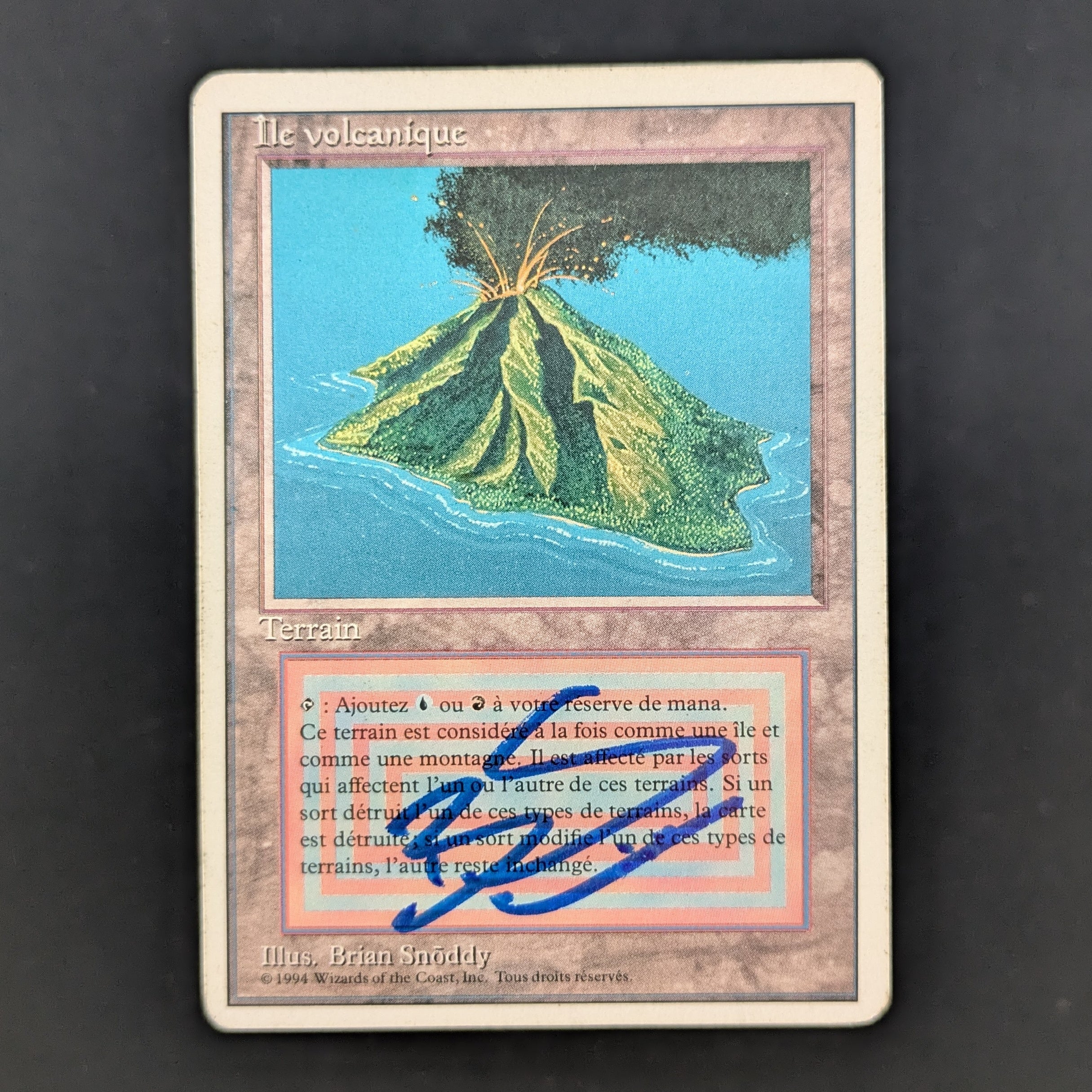 MTG Singles - Volcanic Island - Foreign White Bordered - French - PL - SIGNED - 35255