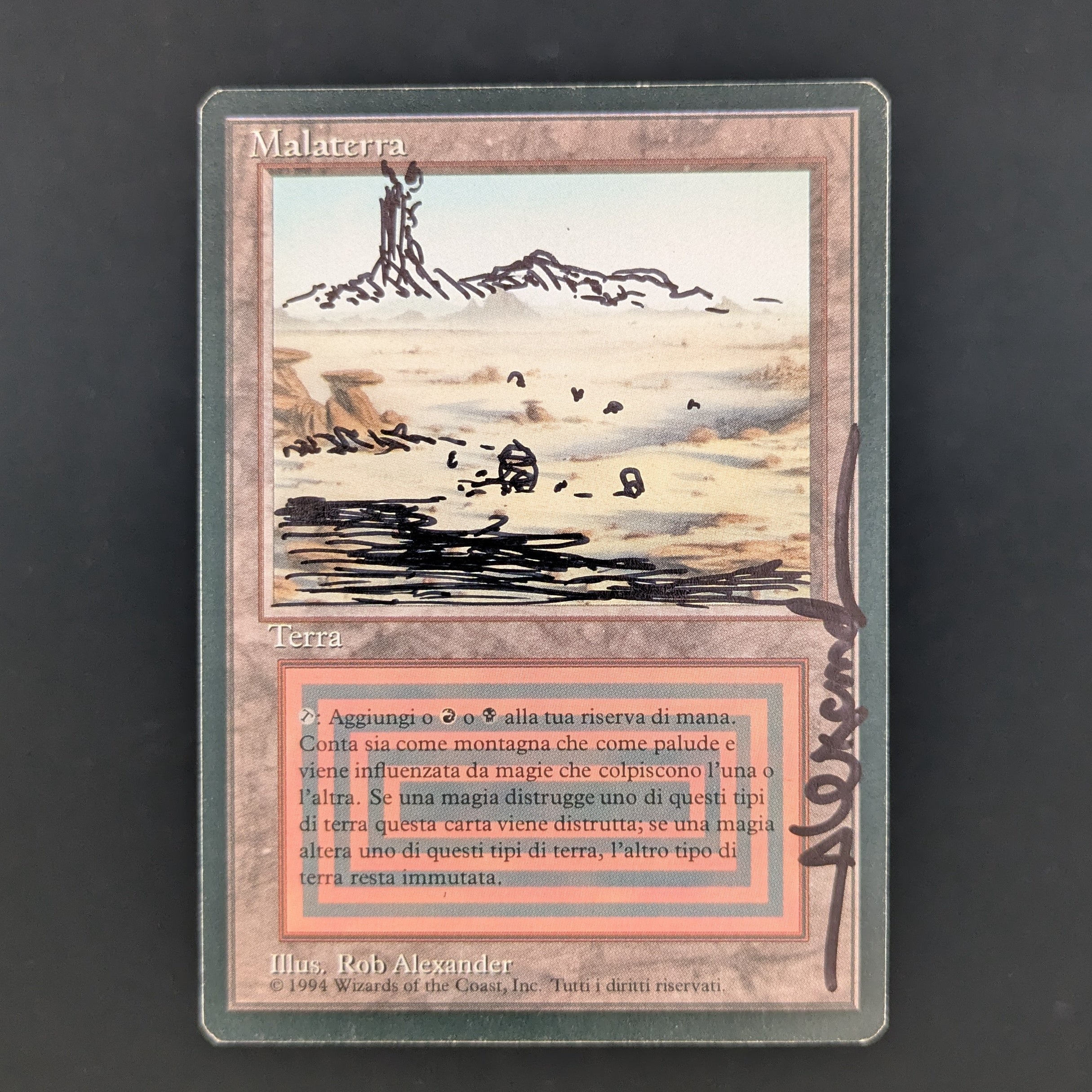 MTG Singles - Badlands - Foreign Black Bordered - Italian - GD - SIGNED, ALTERED - 35264