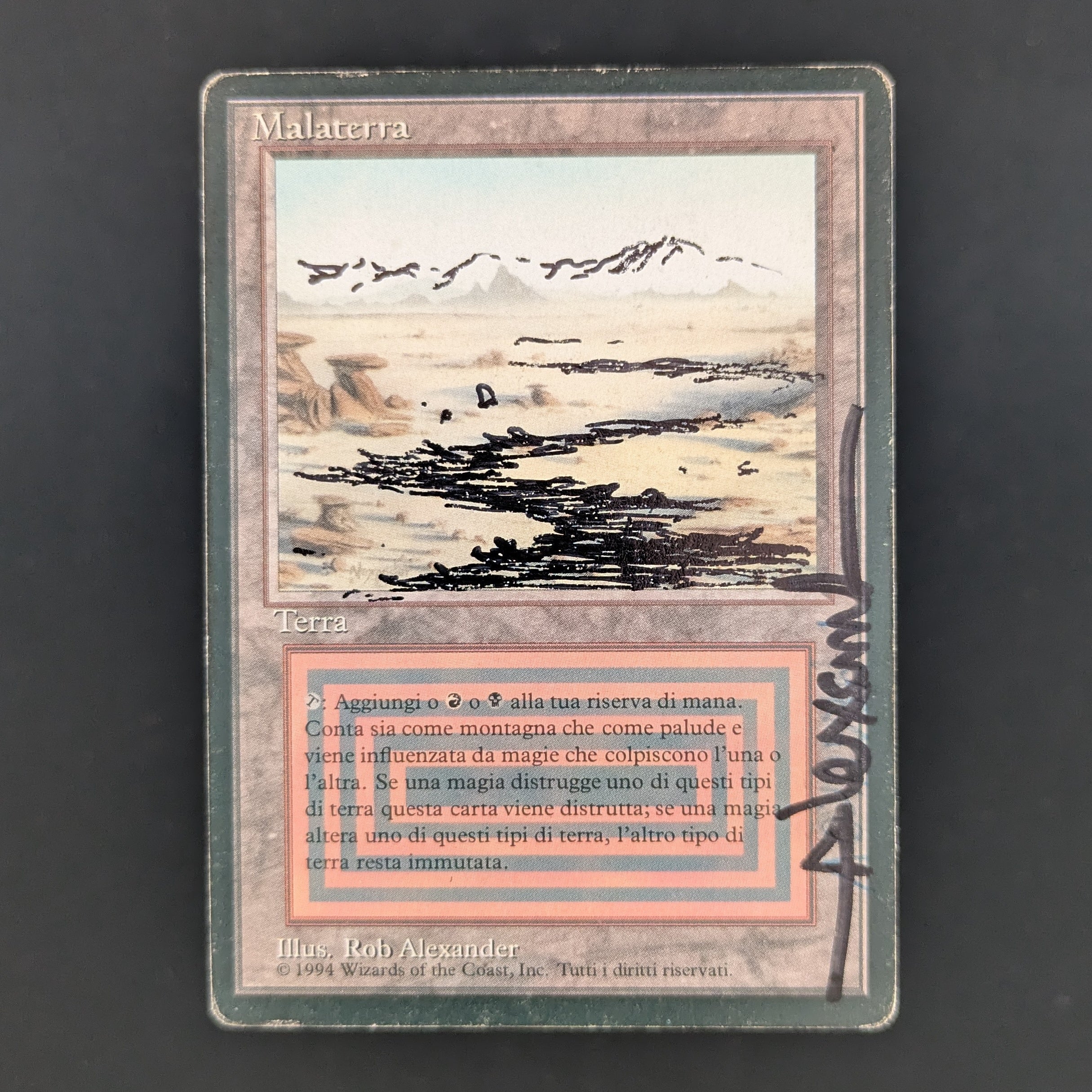 MTG Singles - Badlands - Foreign Black Bordered - Italian - PO - SIGNED, ALTERED, INKED - 35265