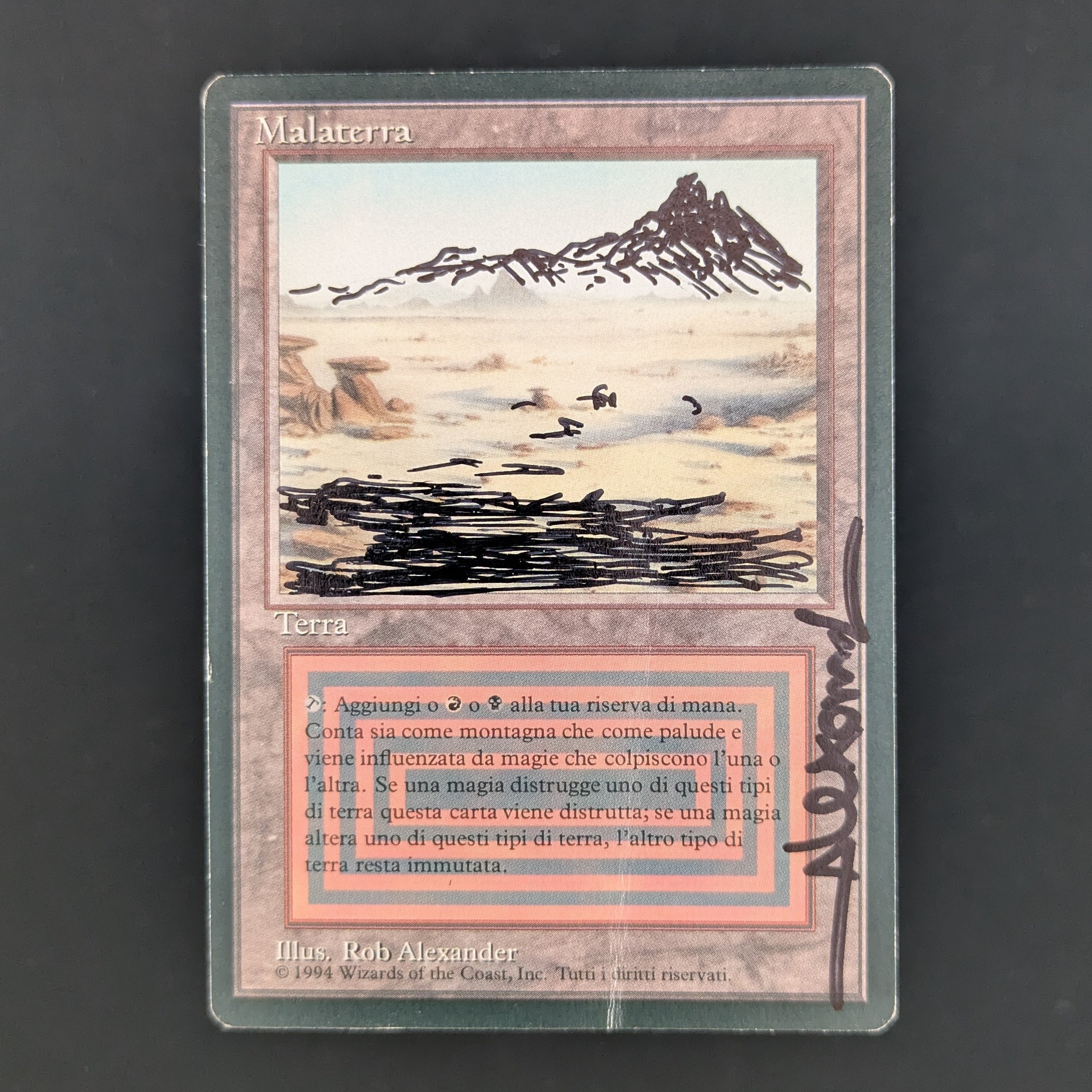 MTG Singles - Badlands - Foreign Black Bordered - Italian - PO - SIGNED, ALTERED, INKED - 35266