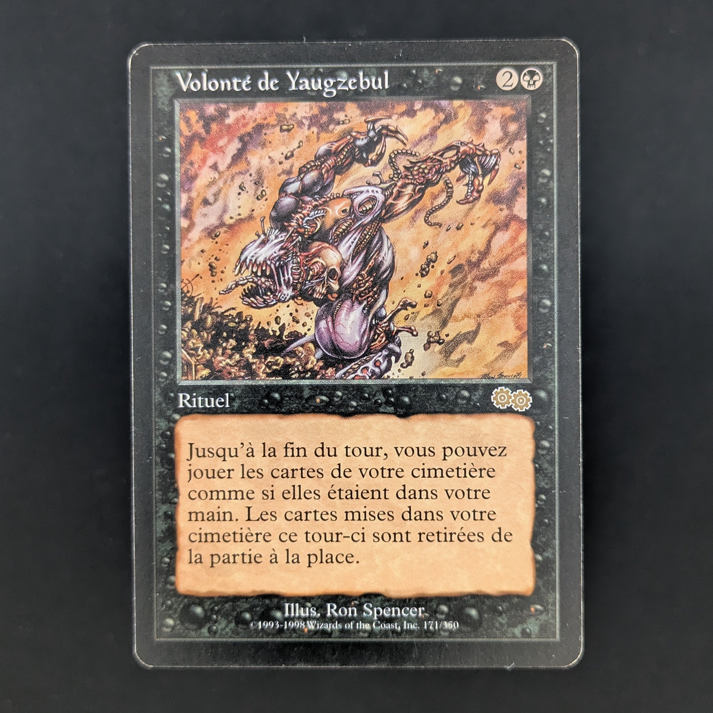 MTG Singles - Yawgmoth's Will - Urza's Saga - French - LP - PRESSURE MARK - 35320
