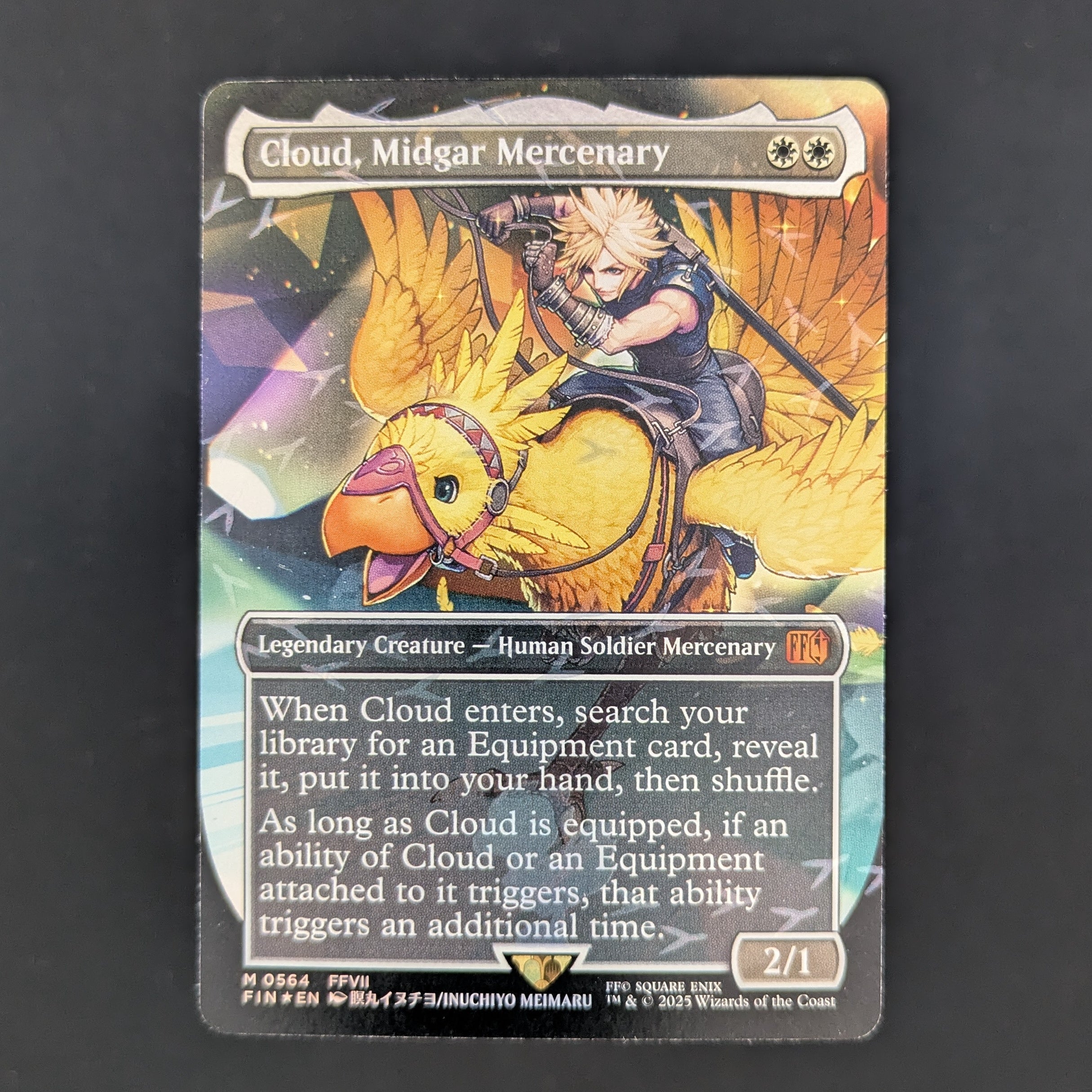 [FOIL] Cloud, Midgar Mercenary (Borderless) (Chocobo Track Foil) - FINAL FANTASY Holiday Release - English - NM