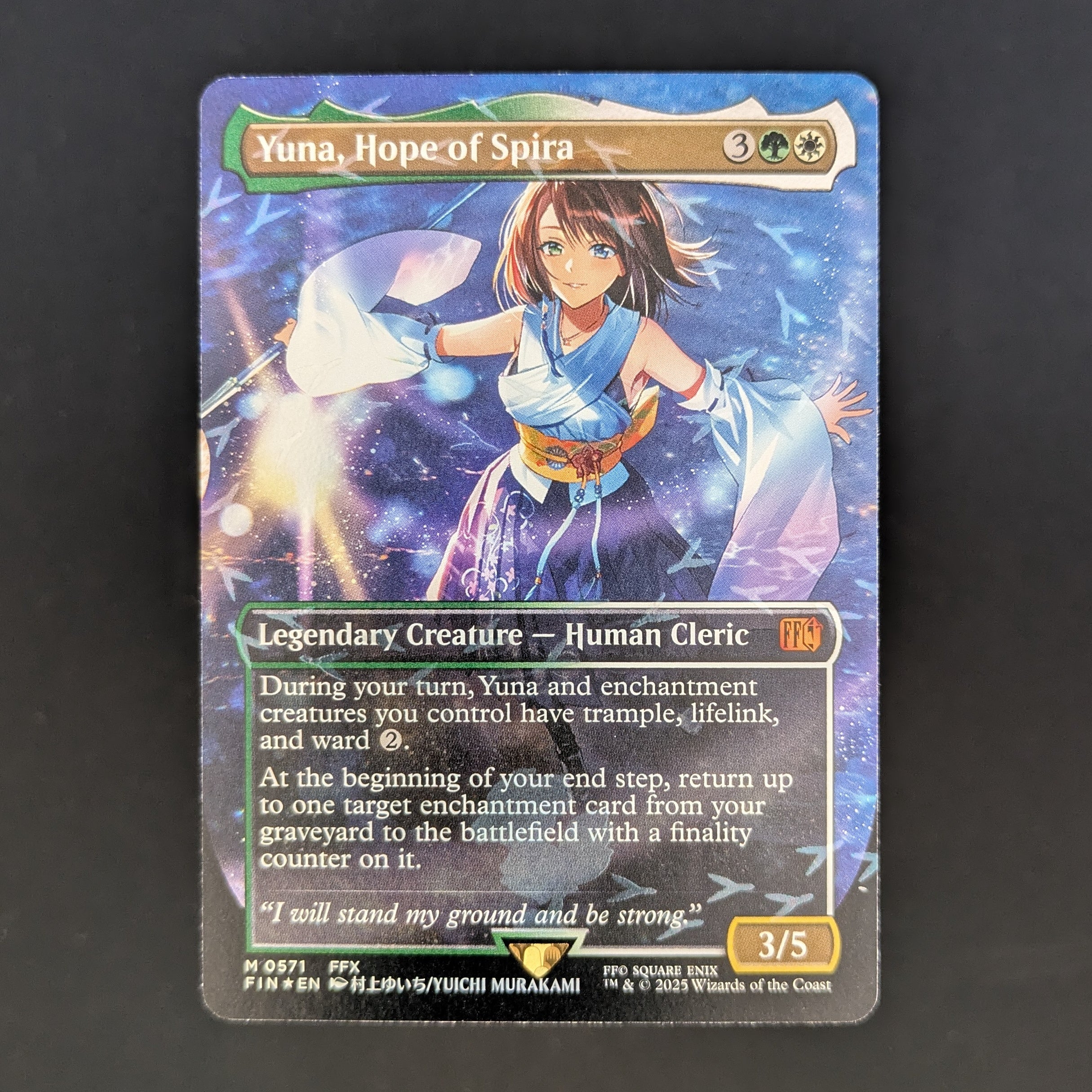 [FOIL] Yuna, Hope of Spira (Borderless) (Chocobo Track Foil) - FINAL FANTASY Holiday Release - English - NM