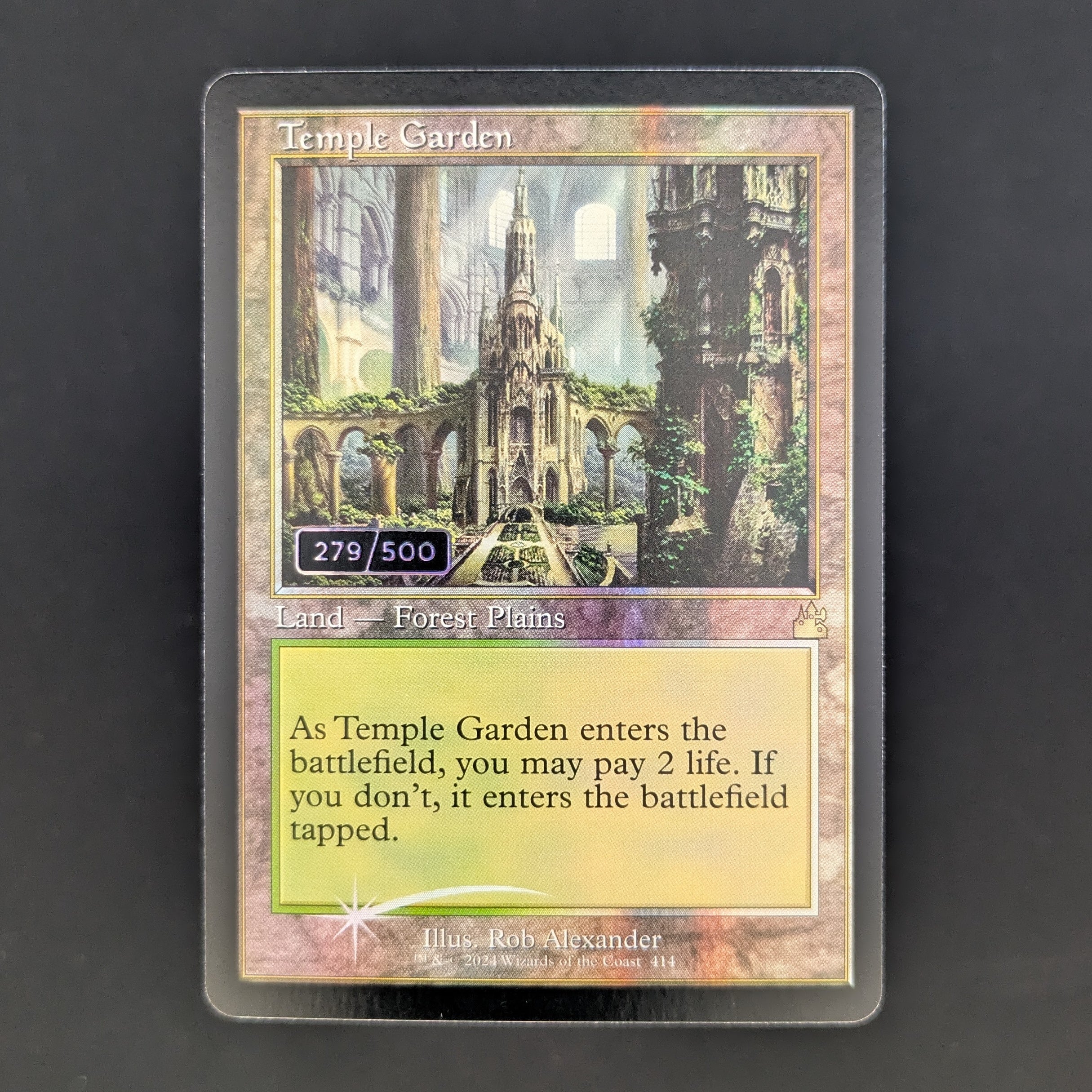 [FOIL] Temple Garden (Retro Frame) (Serial Numbered) - Ravnica Remastered: Extras - English - NM - 279/500