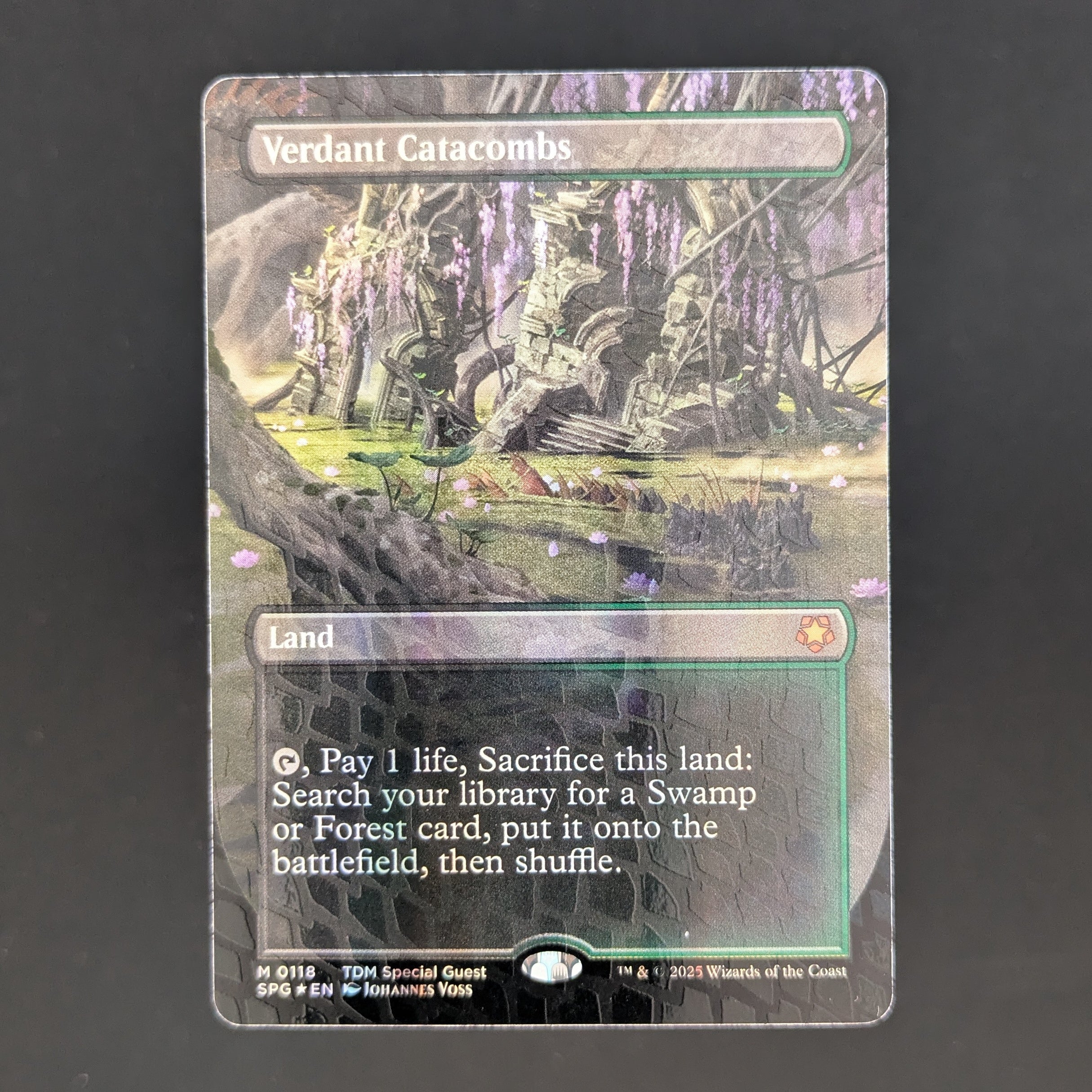 [FOIL] Verdant Catacombs (Borderless) (Dragonscale Foil) - Special Guests - English - NM