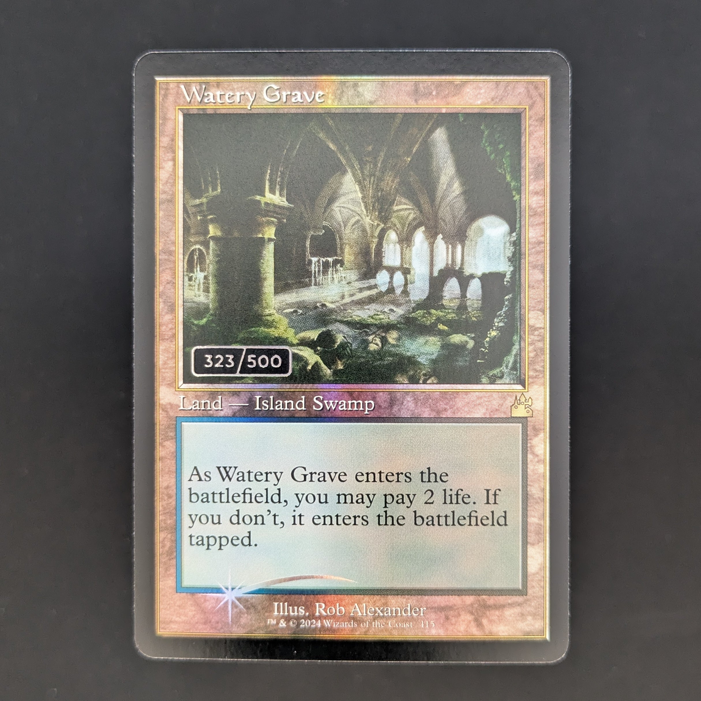 [FOIL] Watery Grave (Retro Frame) (Serial Numbered) - Ravnica Remastered: Extras - English - NM - 323/500