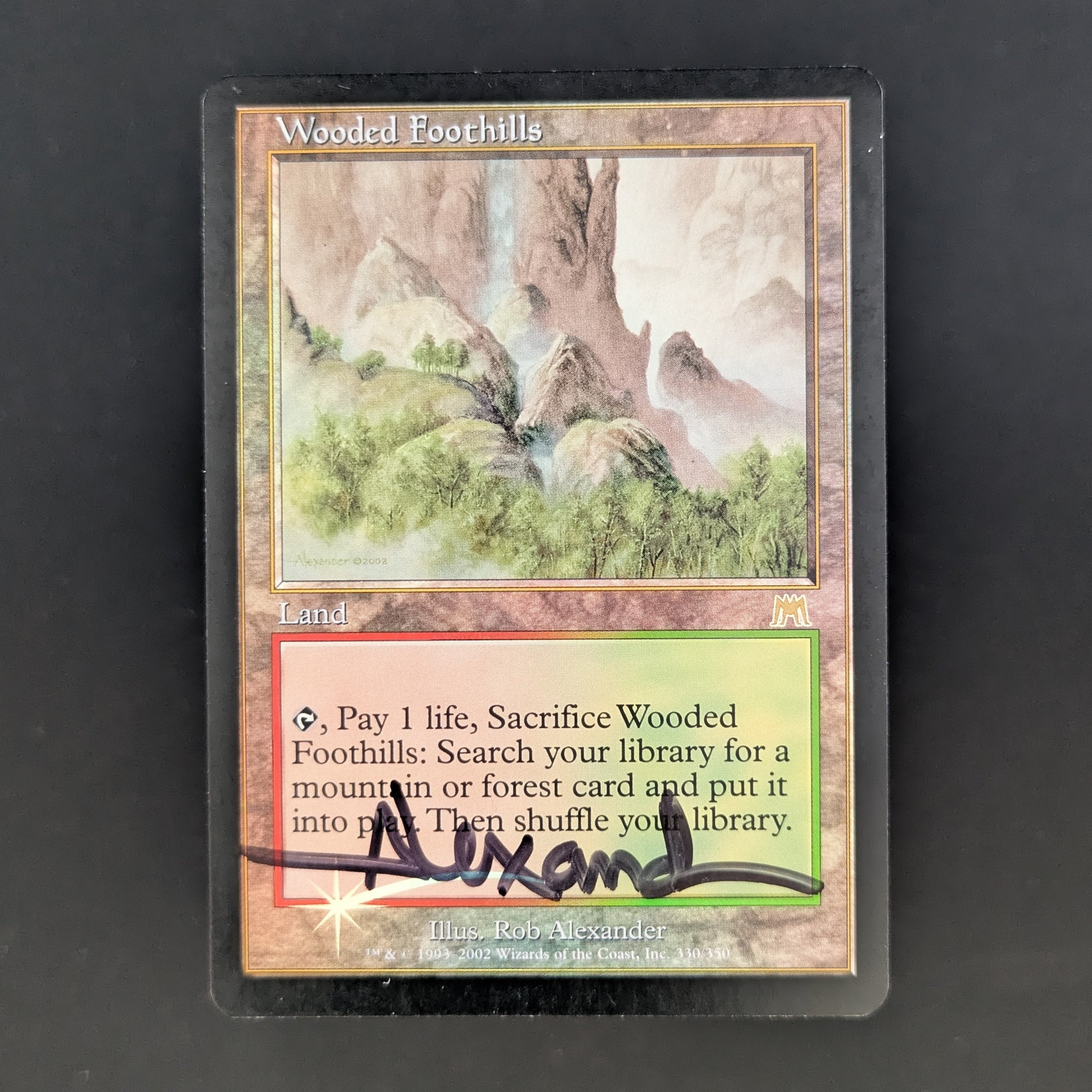 [FOIL] Wooded Foothills - Onslaught - English - PL - SIGNED
