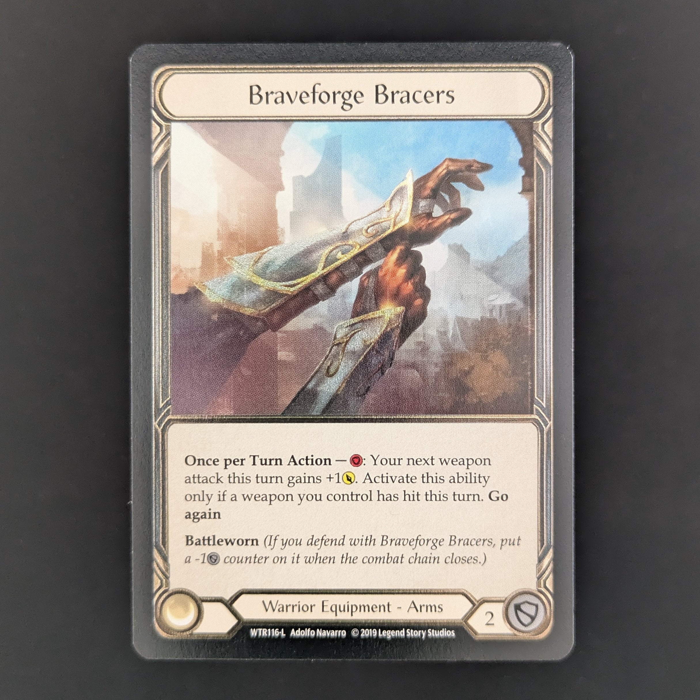 Braveforge Bracers (Cold Foil) - Welcome to Rathe - Alpha - English - NM