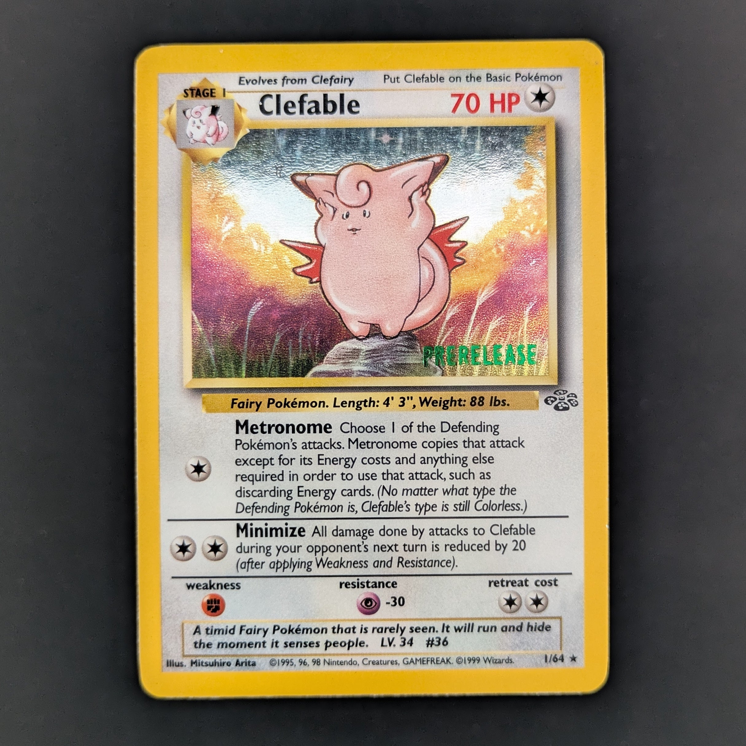 Clefable (JU 1) - Jungle - English - LP - Prerelease Stamp