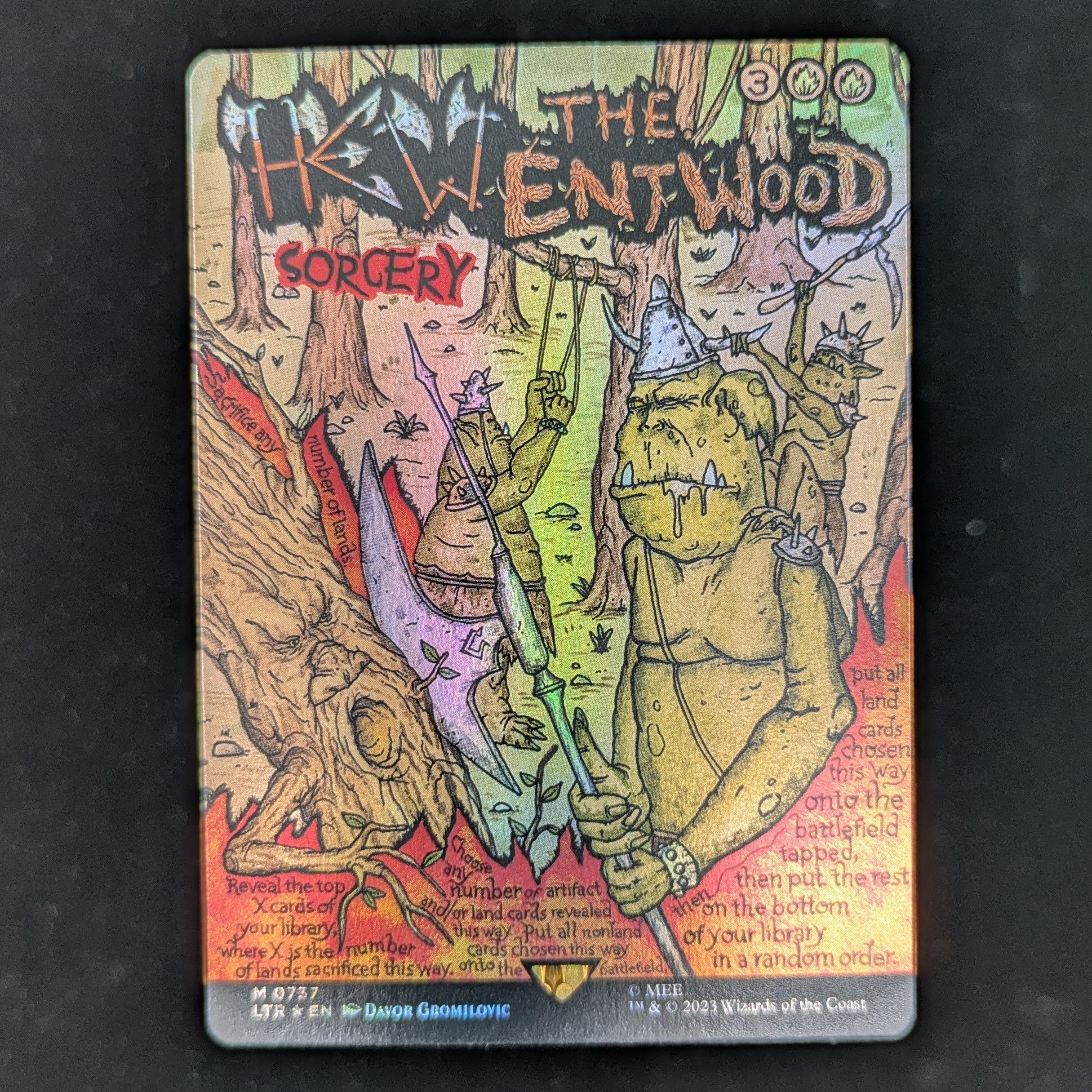 [FOIL] Hew the Entwood (Borderless Poster) - The Lord of the Rings: Tales of Middle-earth Holiday Release - English - NM