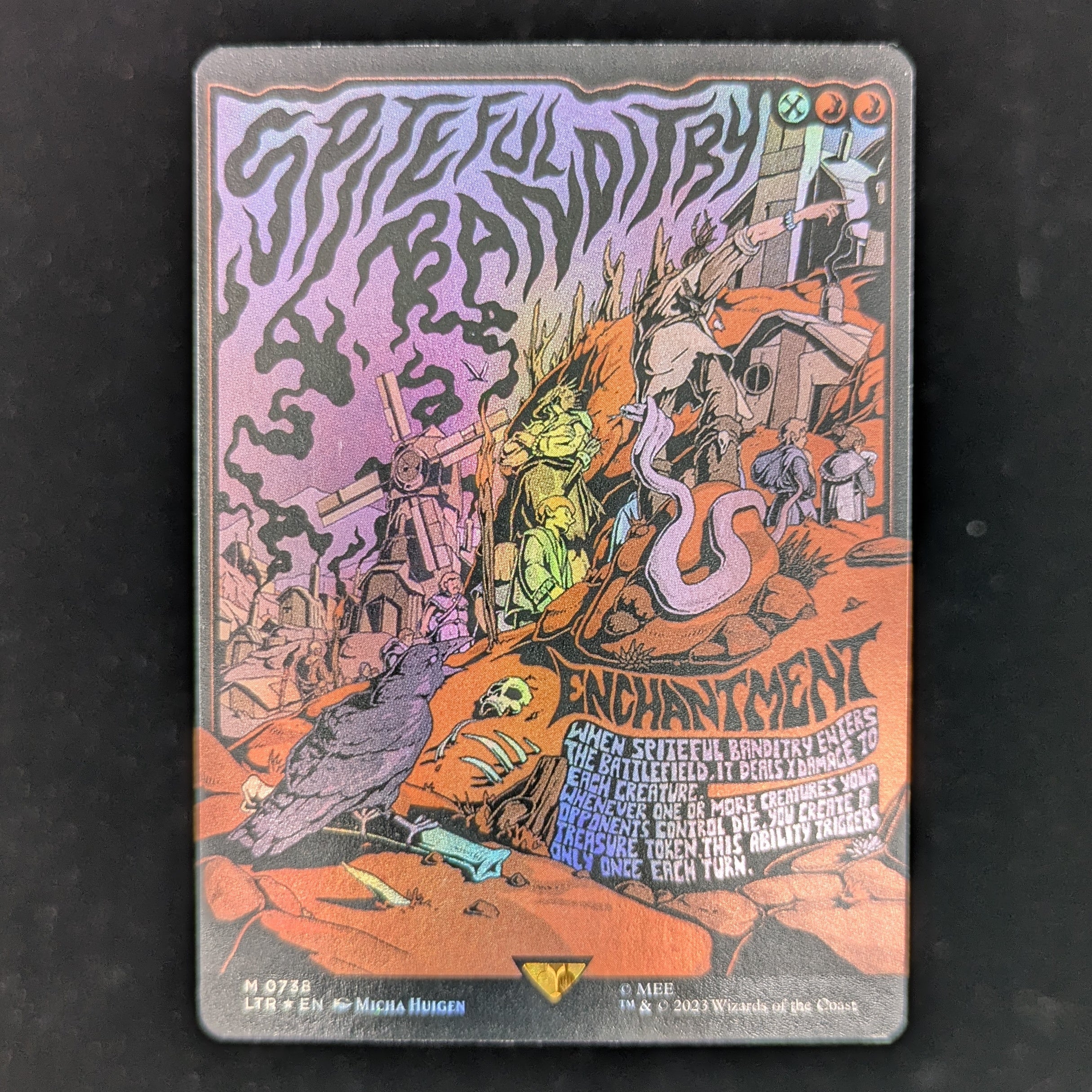 [FOIL] Spiteful Banditry (Borderless Poster) - The Lord of the Rings: Tales of Middle-earth Holiday Release - English - NM