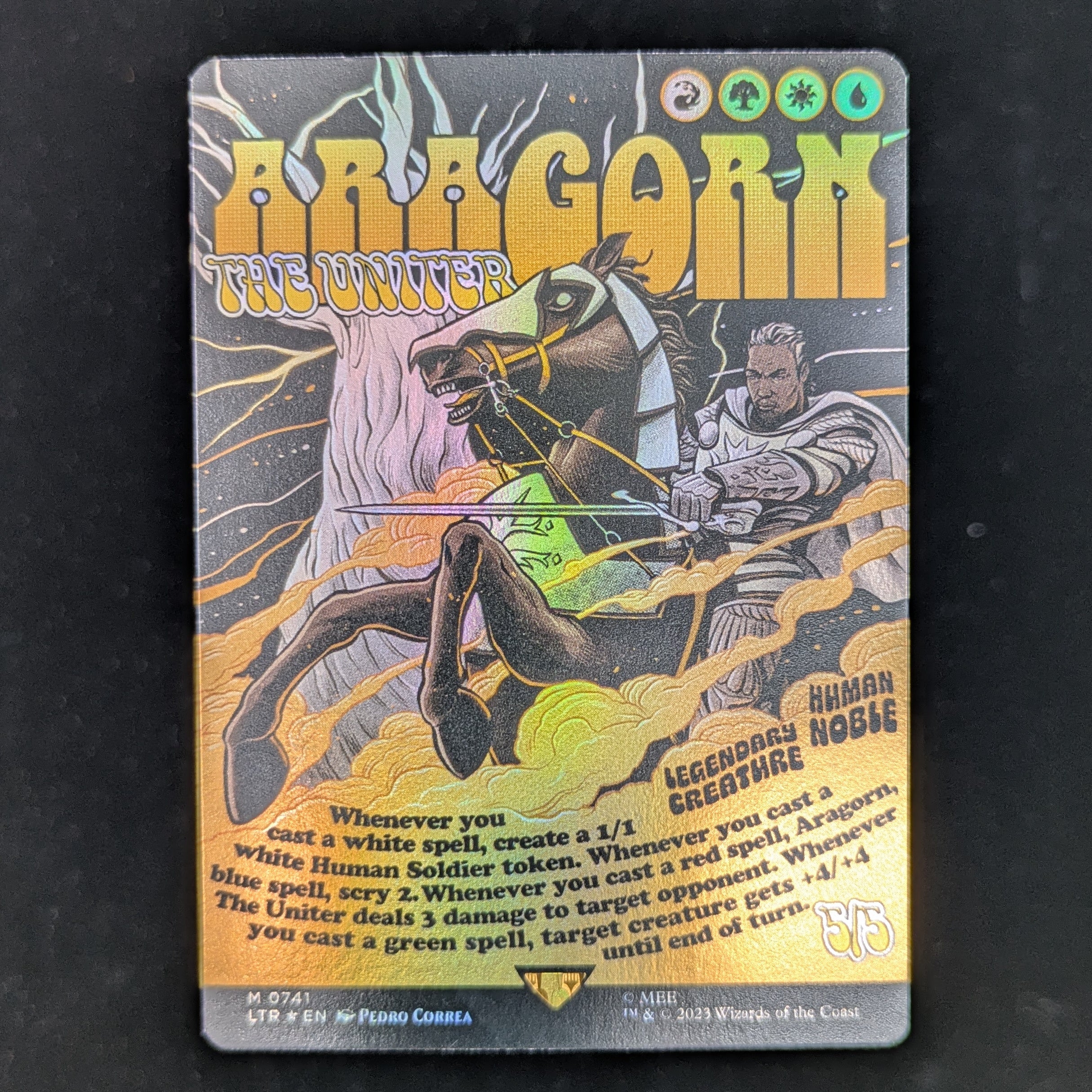 [FOIL] Aragorn, the Uniter (Borderless Poster) - The Lord of the Rings: Tales of Middle-earth Holiday Release - English - EX