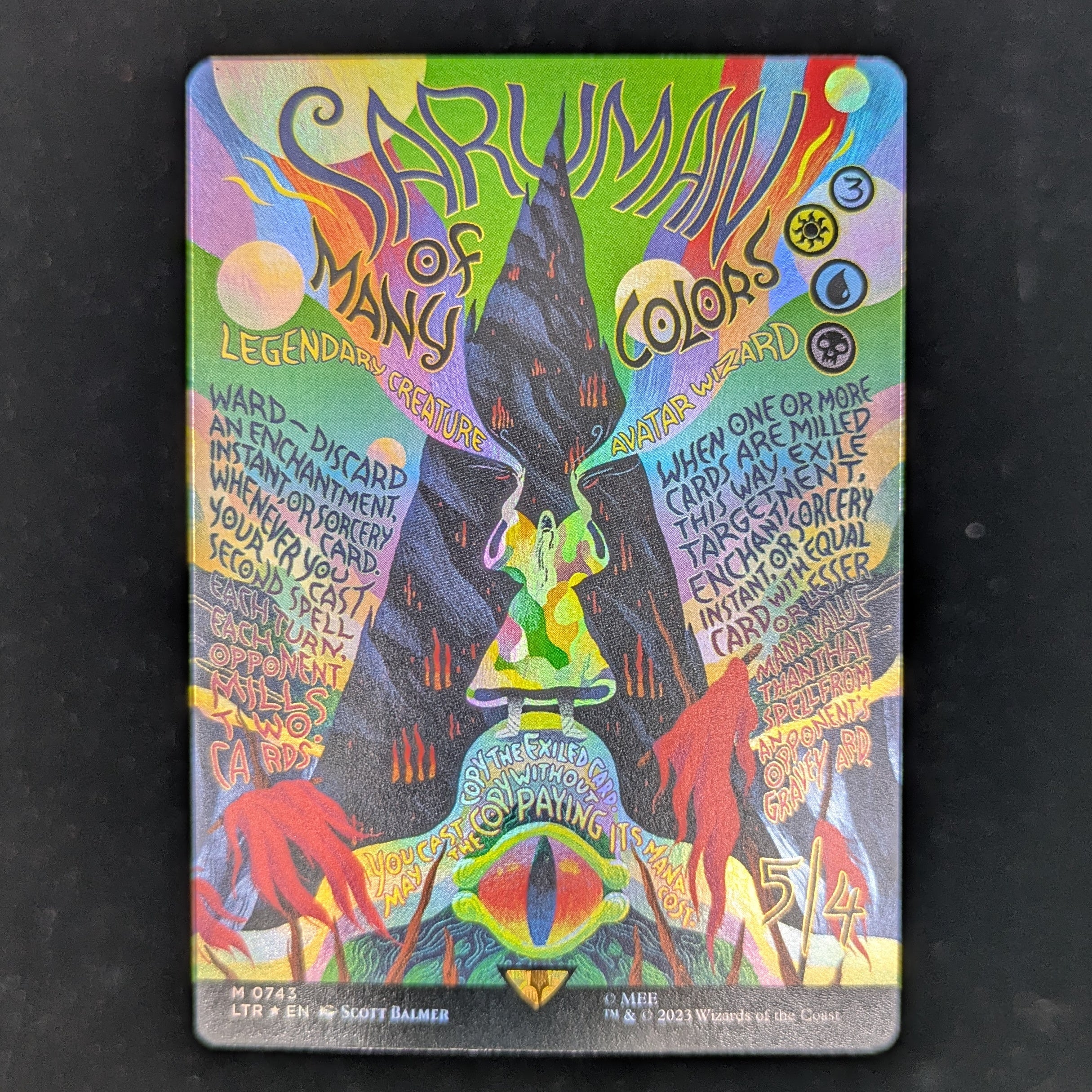 [FOIL] Saruman of Many Colors (Borderless Poster) - The Lord of the Rings: Tales of Middle-earth Holiday Release - English - NM