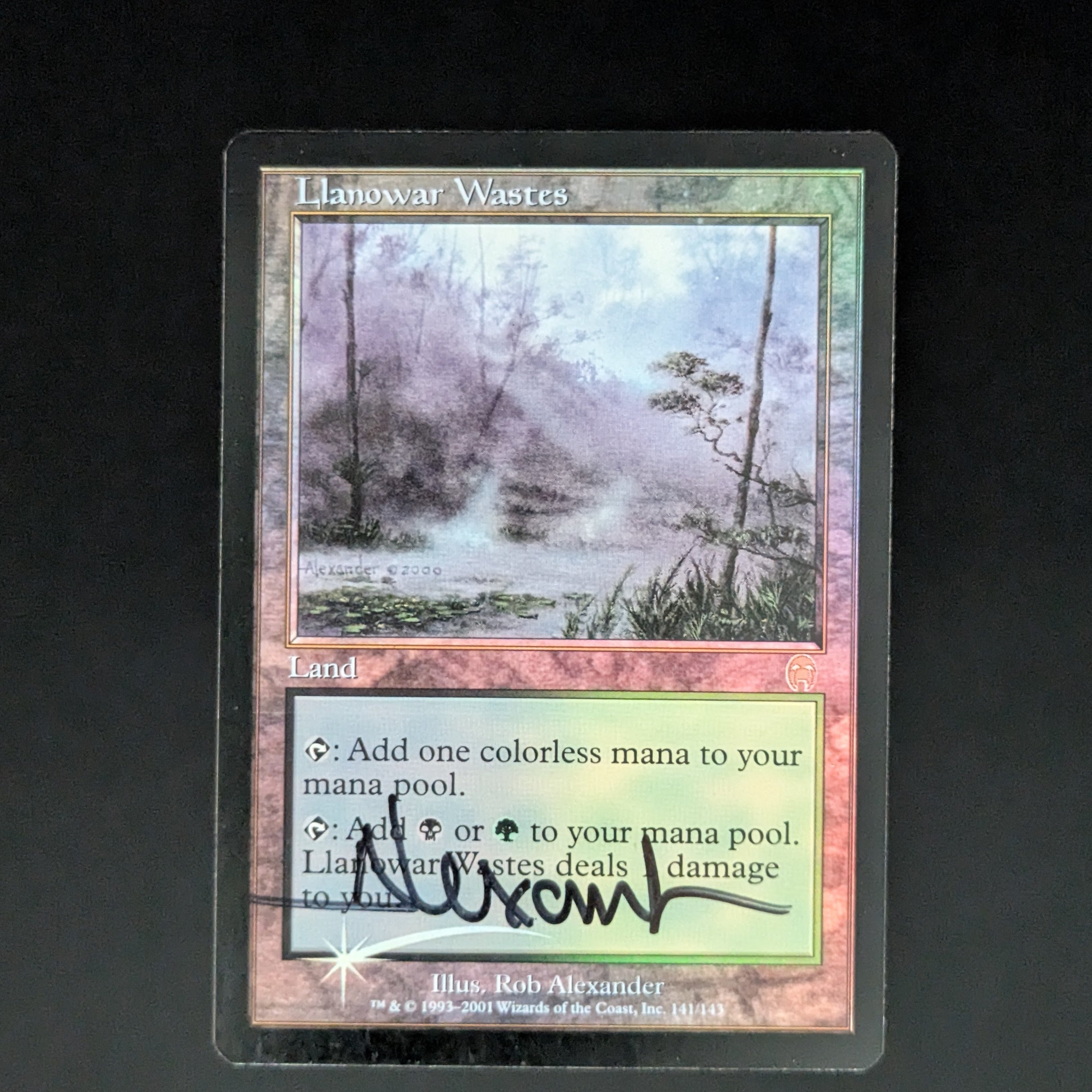 MTG Singles - [FOIL] Llanowar Wastes - Apocalypse - English - GD - SIGNED - 
