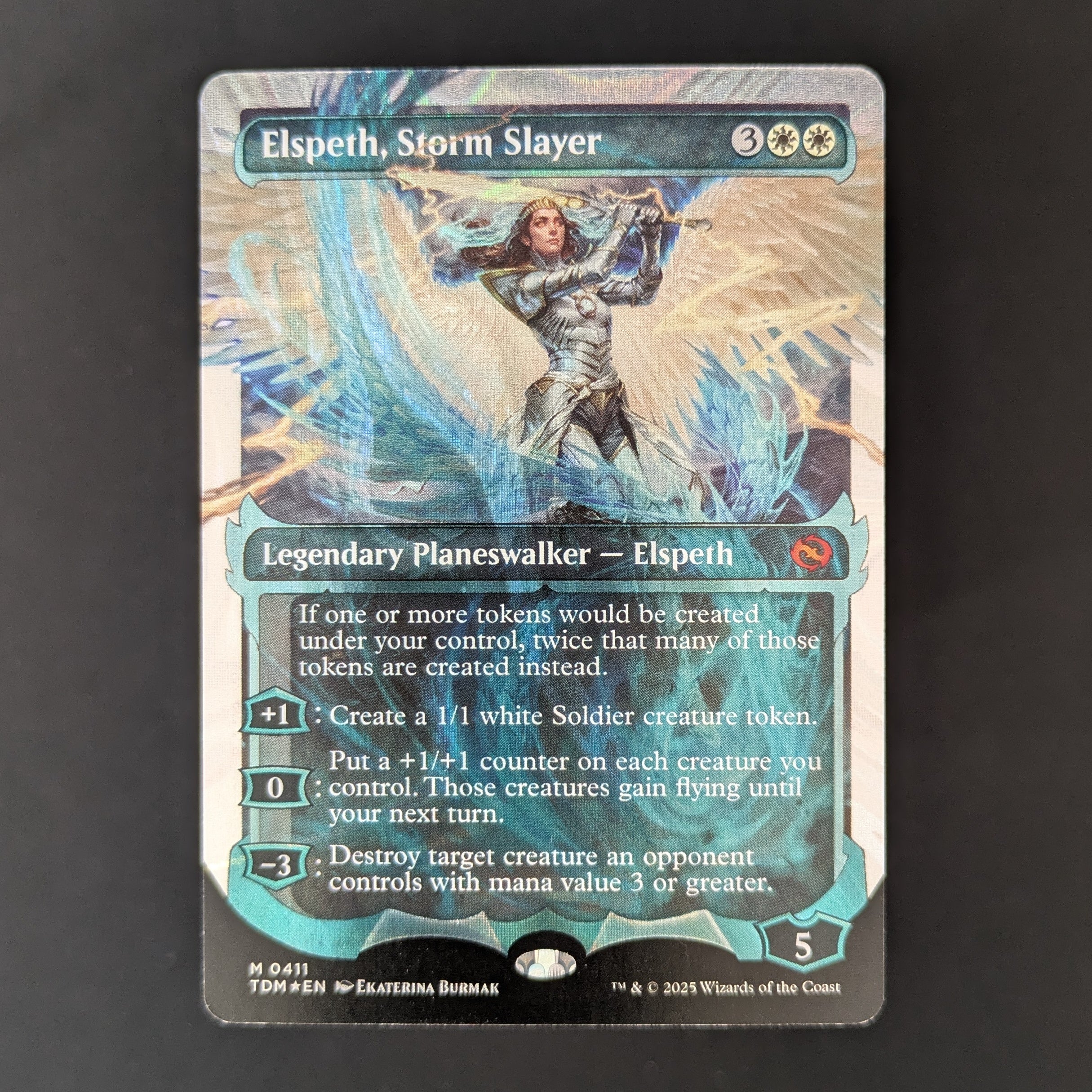 MTG Singles - [FOIL] Elspeth, Storm Slayer (Showcase) (Halo Foil) - Tarkir: Dragonstorm: Extras - English - NM - 
