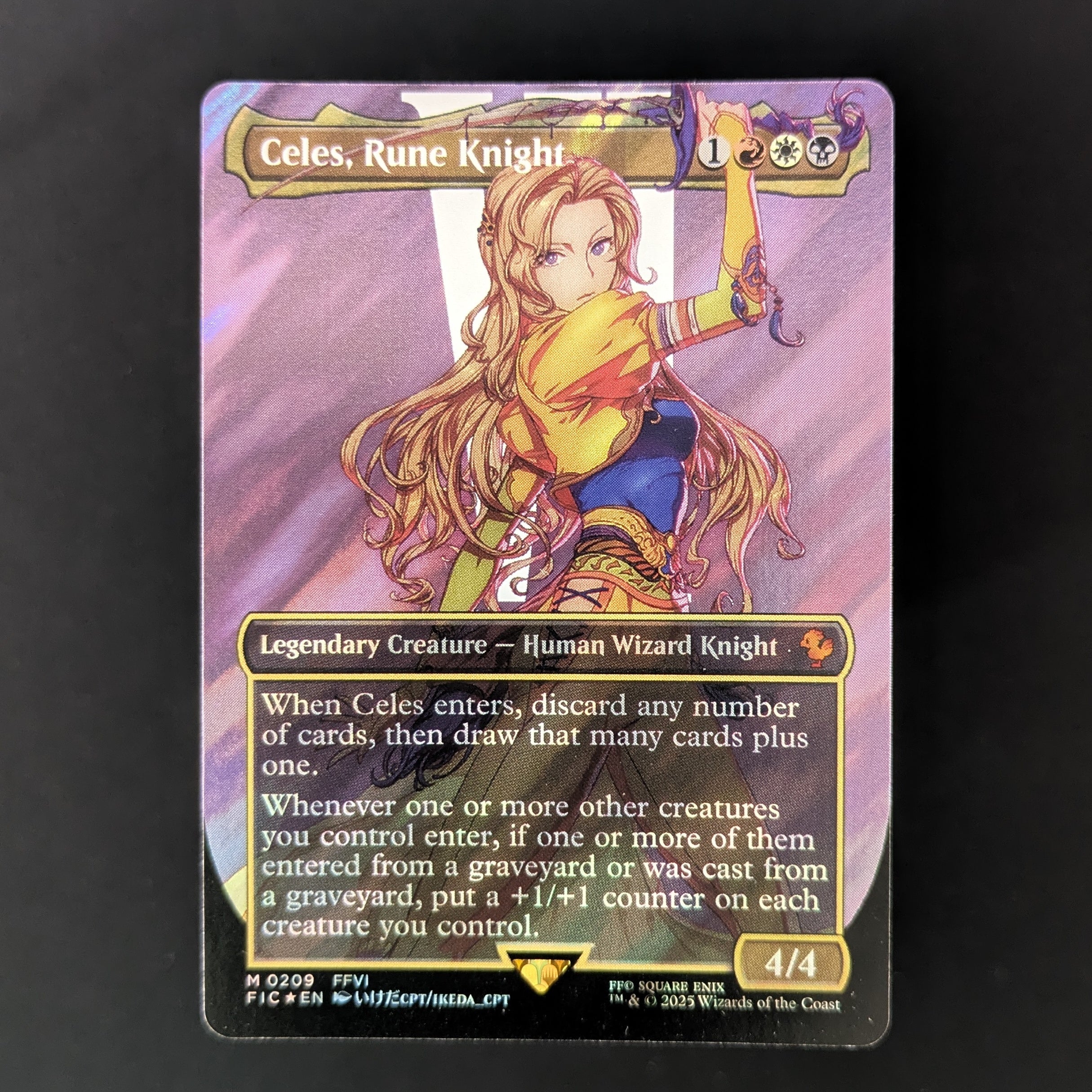 [FOIL] Celes, Rune Knight (Borderless) (Surge Foil) - Commander: FINAL FANTASY: Extras - English - NM