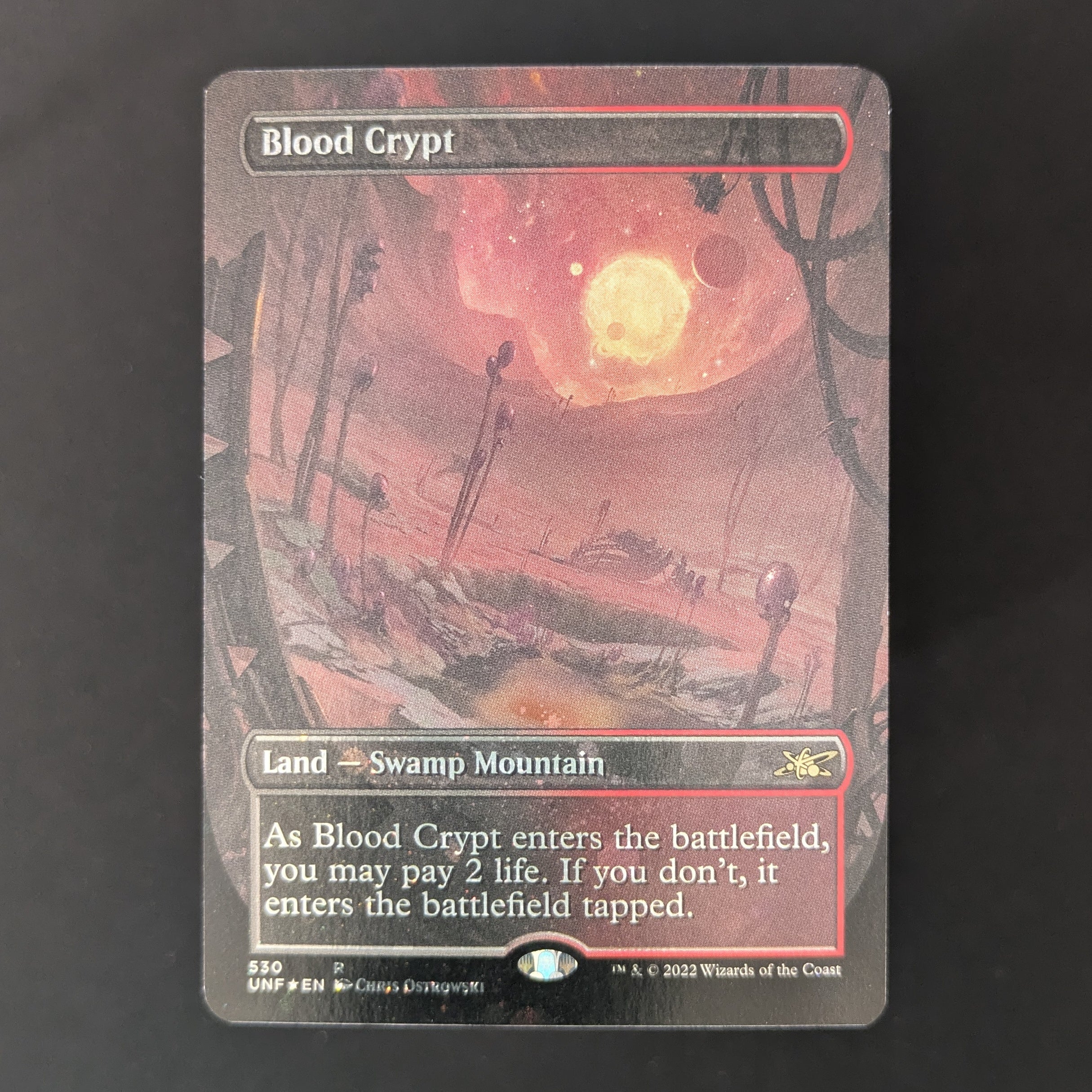 [FOIL] Blood Crypt (Borderless) (Galaxy Foil) - Unfinity: Extras - English - EX