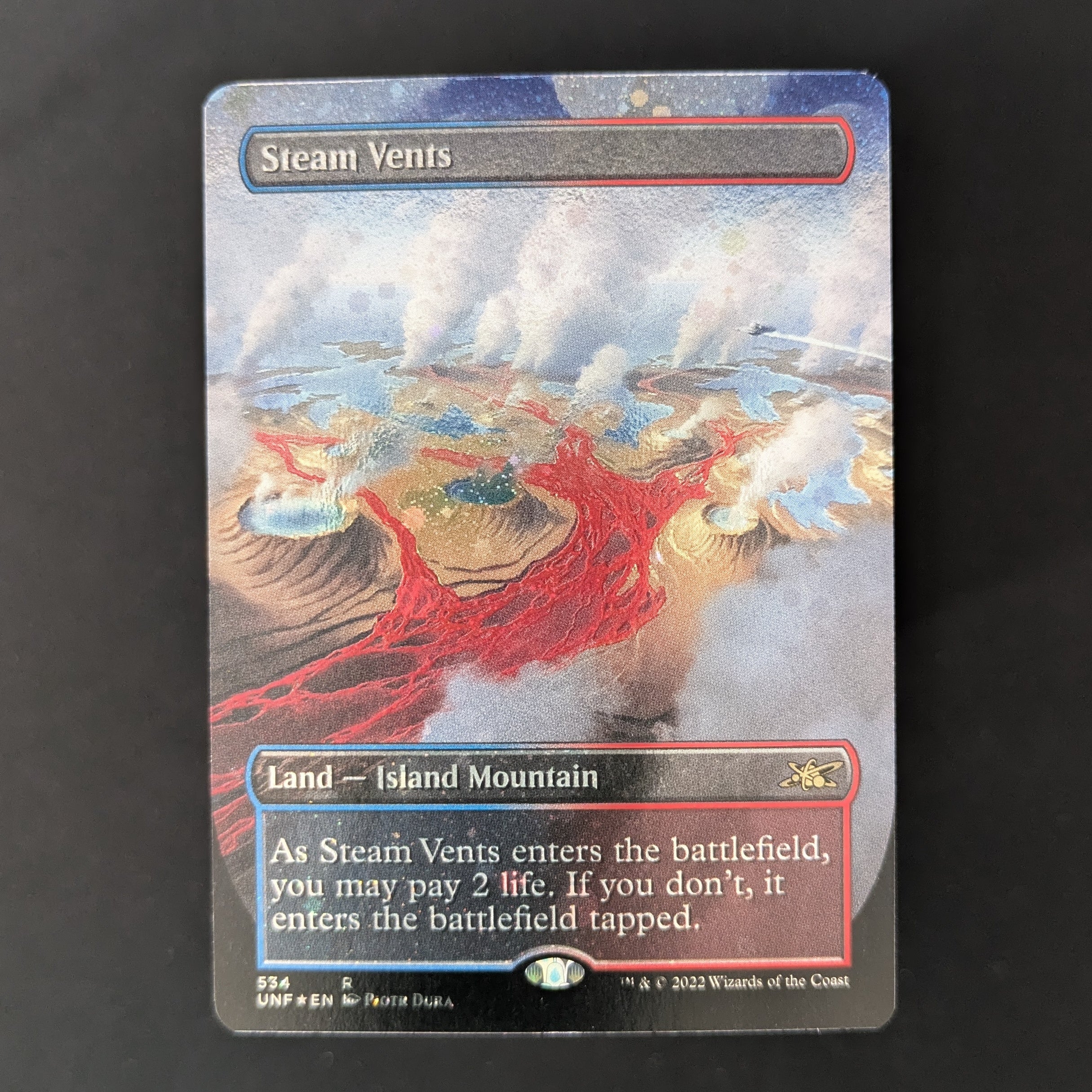 MTG Singles - [FOIL] Steam Vents (Borderless) (Galaxy Foil) - Unfinity: Extras - English - NM - 