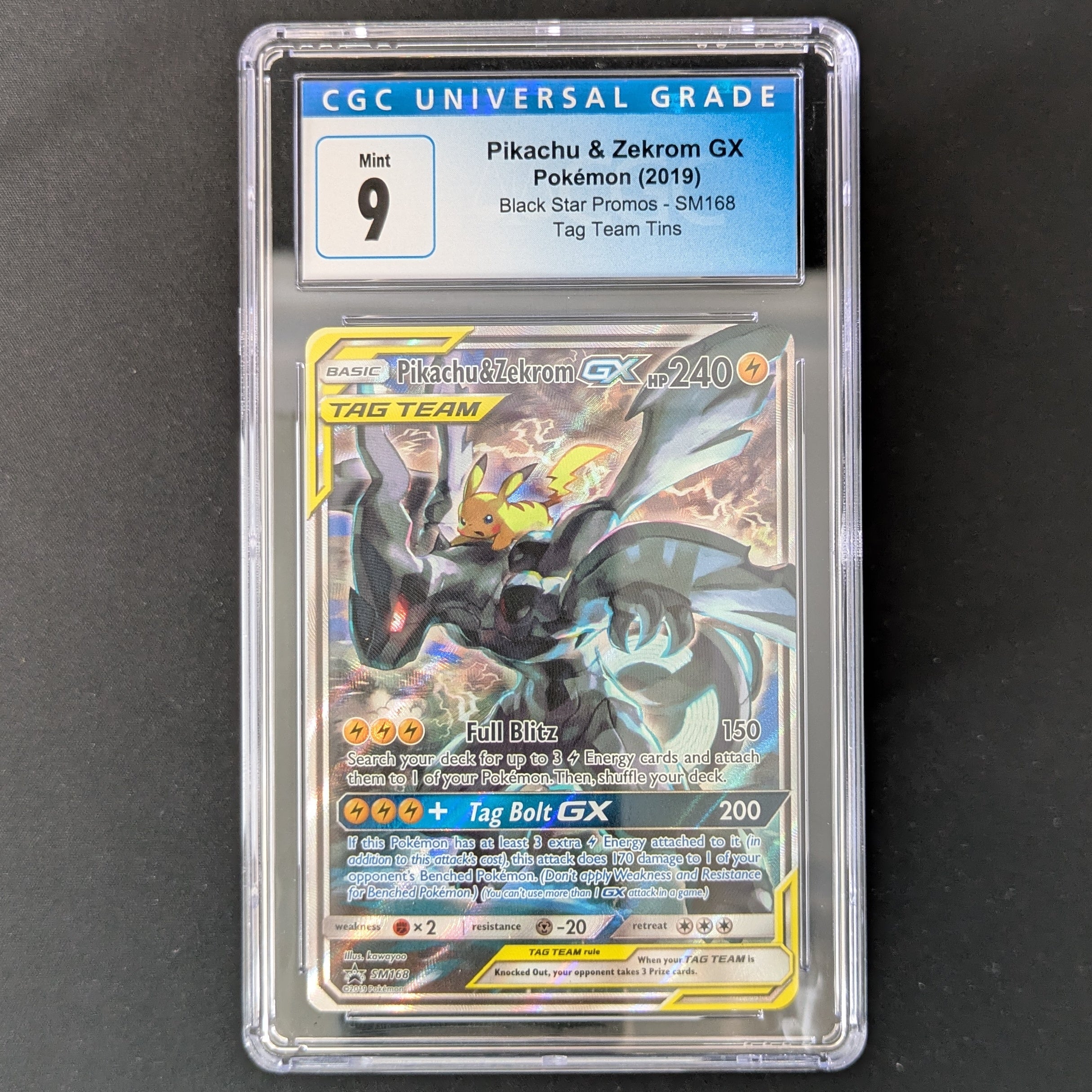 Pikachu & Zekrom GX (SM 168) - SM Black Star Promos - English - CGC 9
