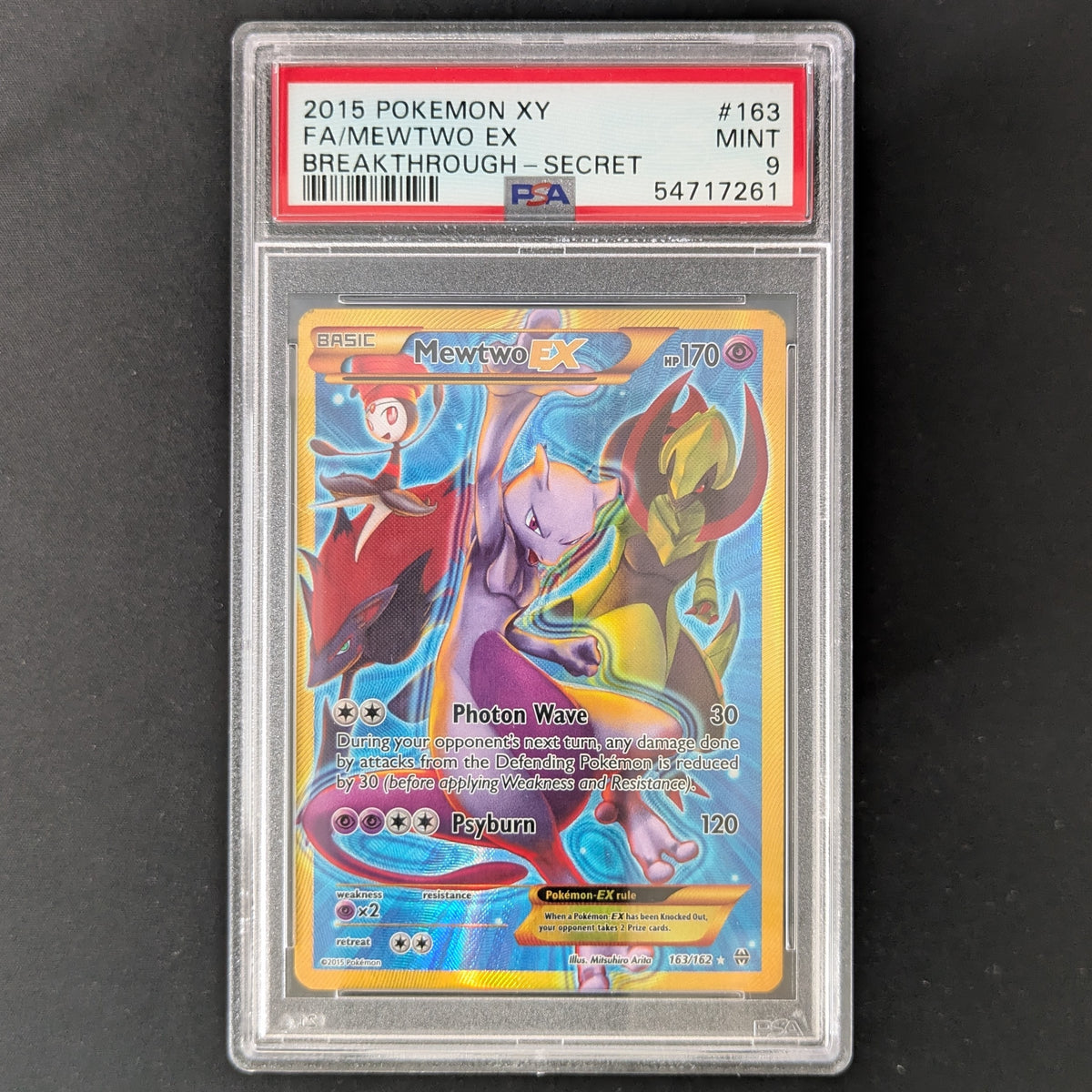 PTCG Singles - Mewtwo EX (BKT 163) - BREAKthrough - English - PSA 9 - 