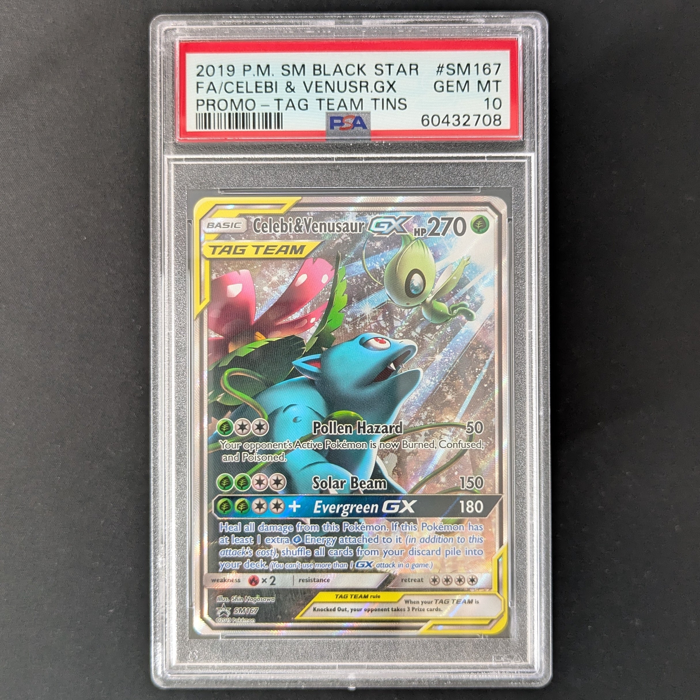 PTCG Singles - Celebi & Venusaur GX (SM 167) - SM Black Star Promos - English - PSA 10 - 