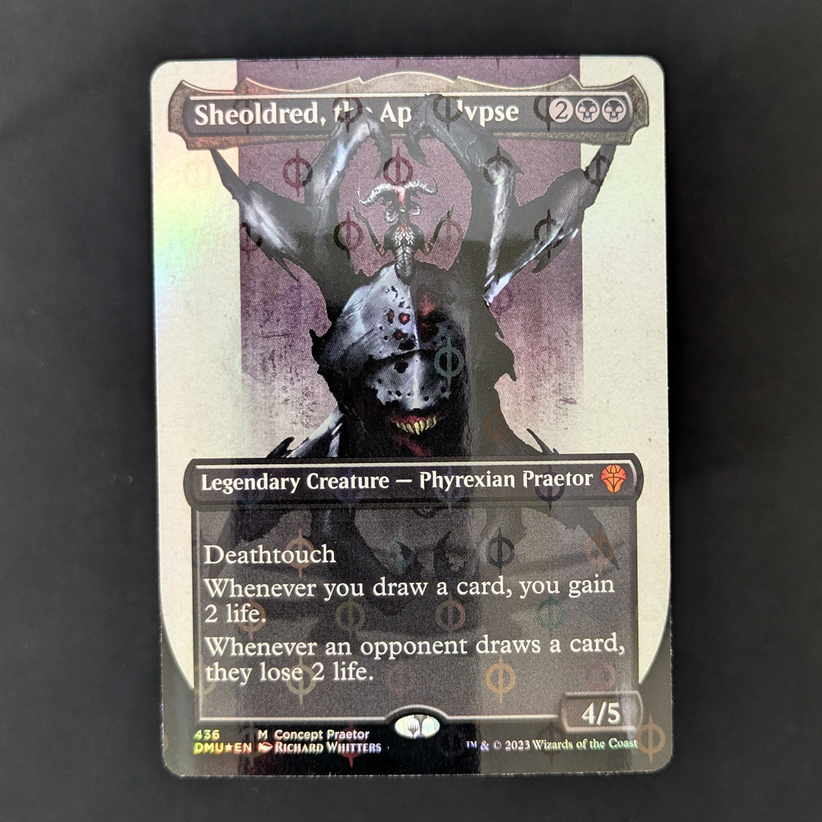 [FOIL] Sheoldred, the Apocalypse (Concept Praetor) (Step-And-Compleat Foil) - Phyrexia: All Will Be One: Extras - English - NM