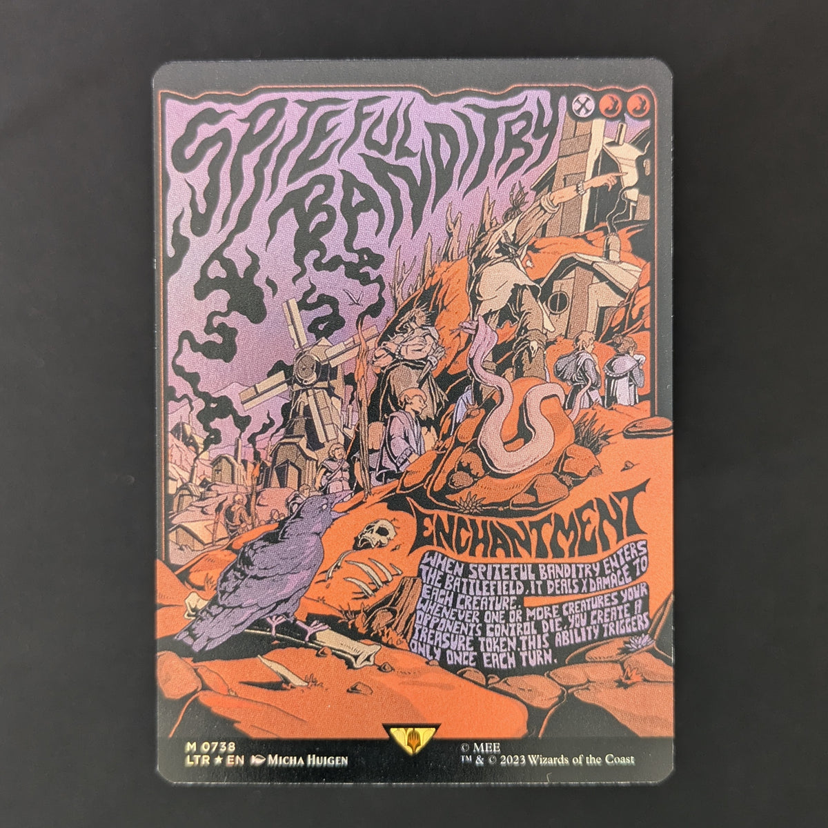 [FOIL] Spiteful Banditry (Borderless Poster) - The Lord of the Rings: Tales of Middle-earth Holiday Release - English - NM